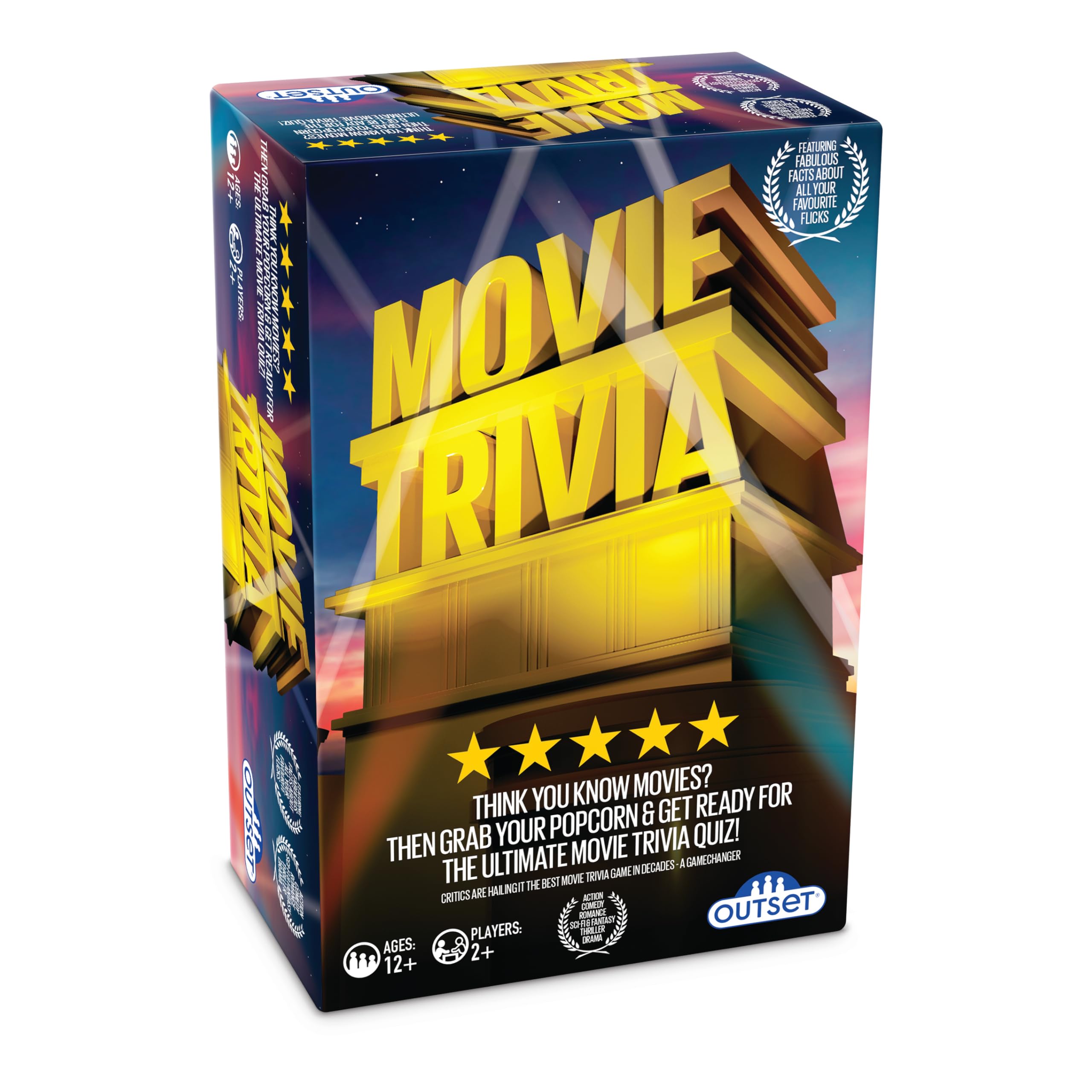 Outset Media Movie Trivia Quiz Game – 800 Movie-Themed Questions Card Game