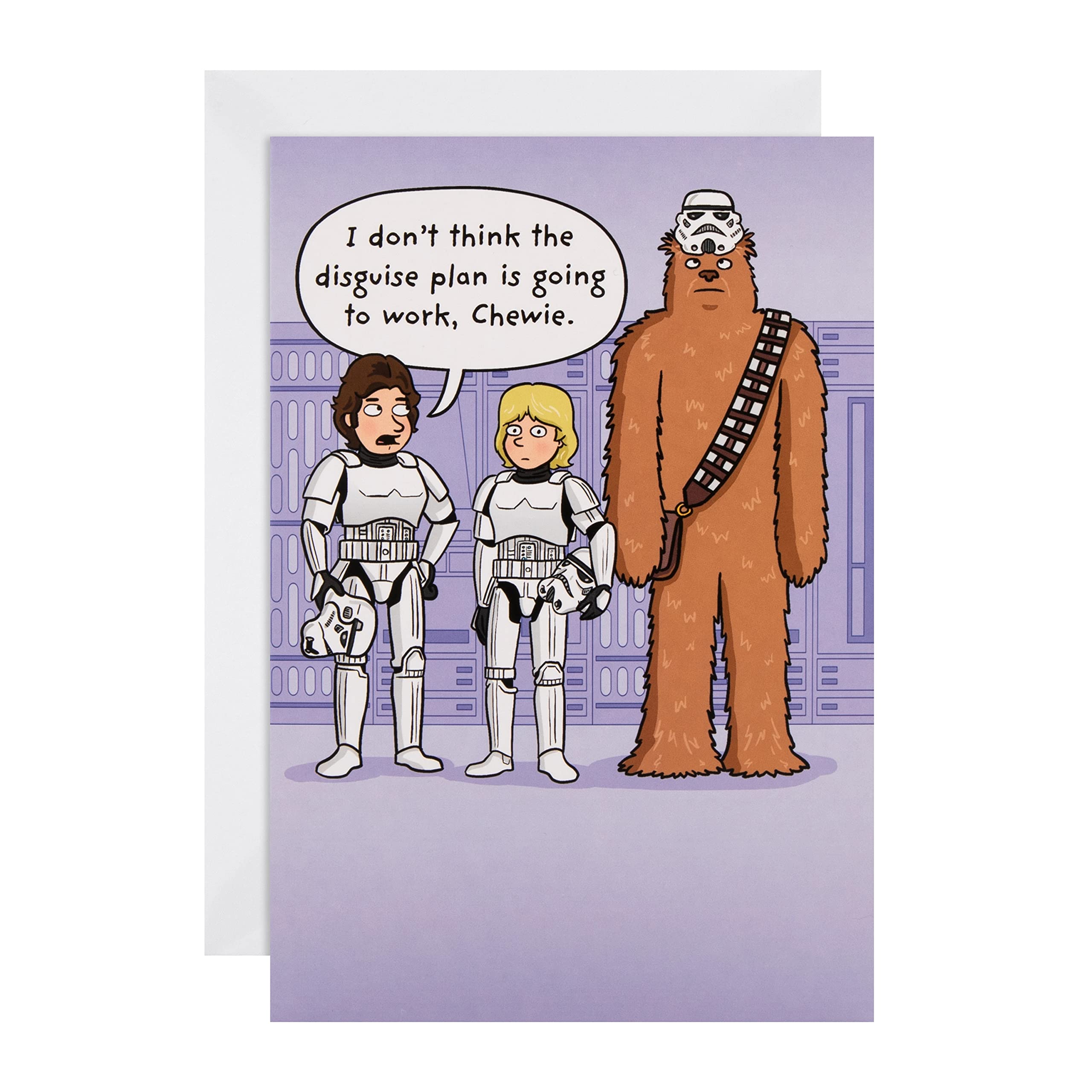 Hallmark Funny Star Wars Any Occasion Greeting Card | Gloss Finish | Blank Inside | 20.2 cm x 13.8 cm