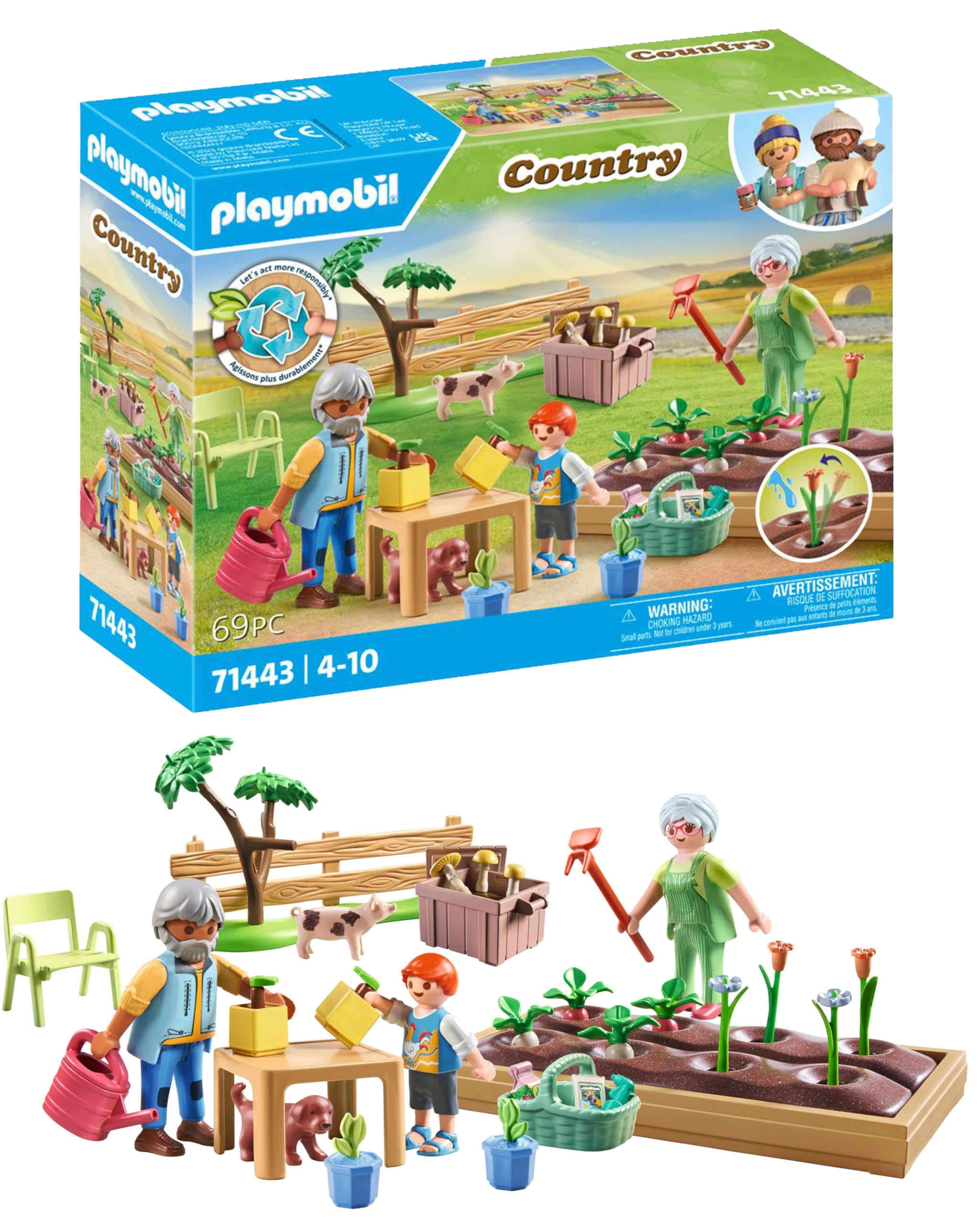 Playmobil 71443 Vegetable Garden with Grandparents - Educational Playset for Kids 4+ 1