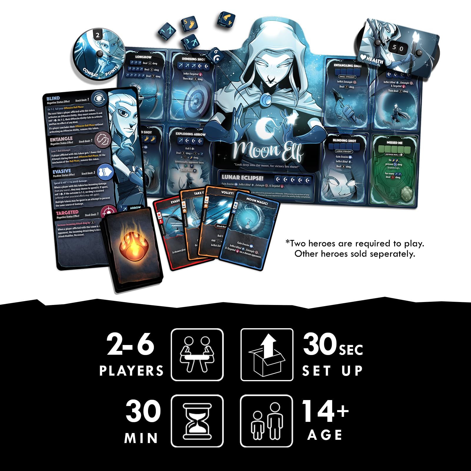 Dice Throne Moon Elf Hero Pack - Agile Moon Elf Playstyle | 2-4 Players | Ages 8+ 2
