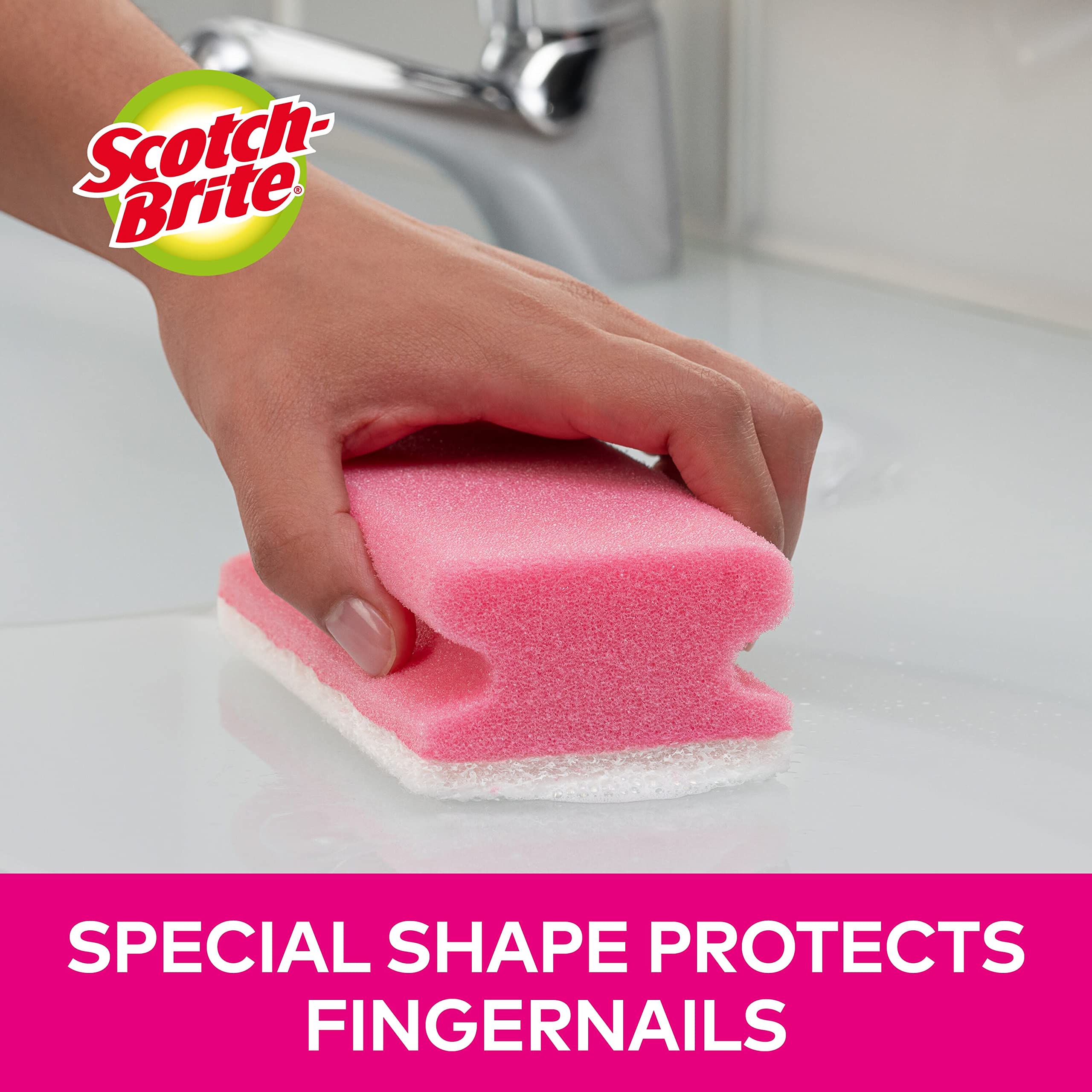 Scotch-Brite Bath Scrub Sponge - Non-Scratch Cleaning for Delicate Surfaces | 16 Pack 5