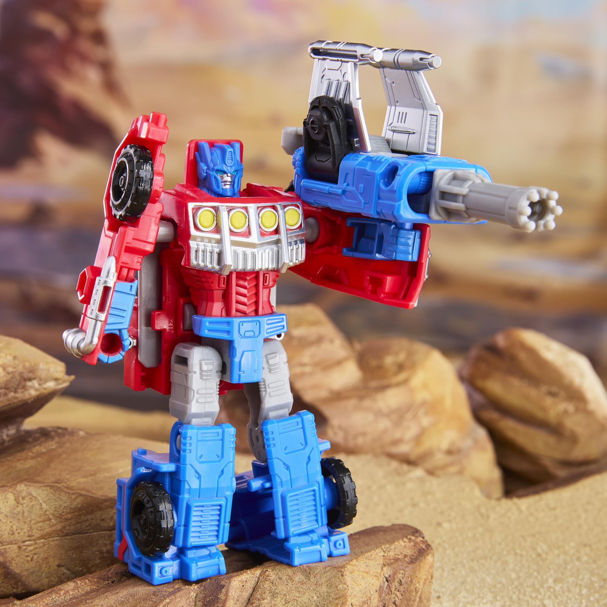 Transformers Optimus Prime Armored Cyber Changers Action Figure | 2-Step Conversion | 4-Inch 8
