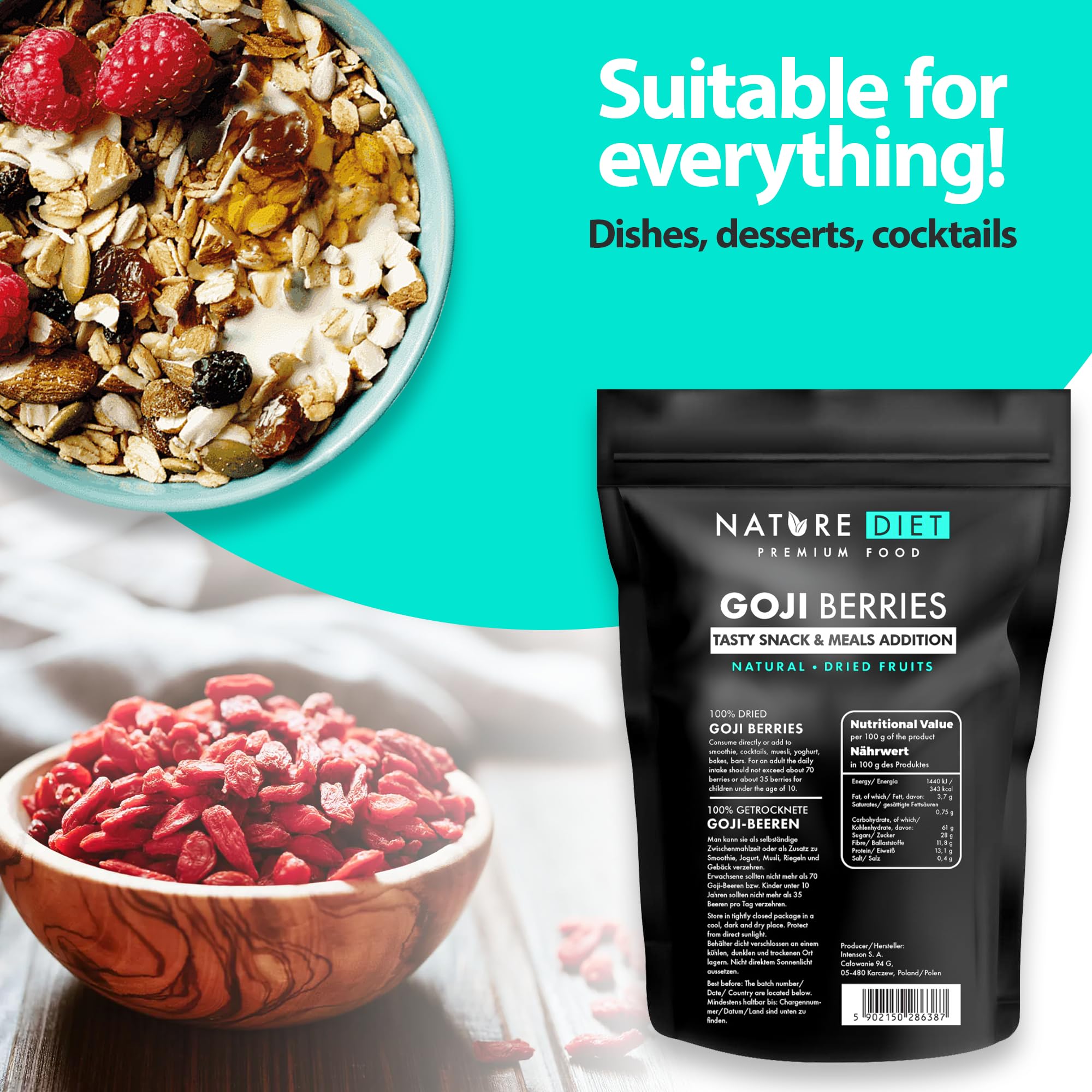 Nature Diet - Goji Berries 1000 g | Dried Berries | Healthy Snack 6