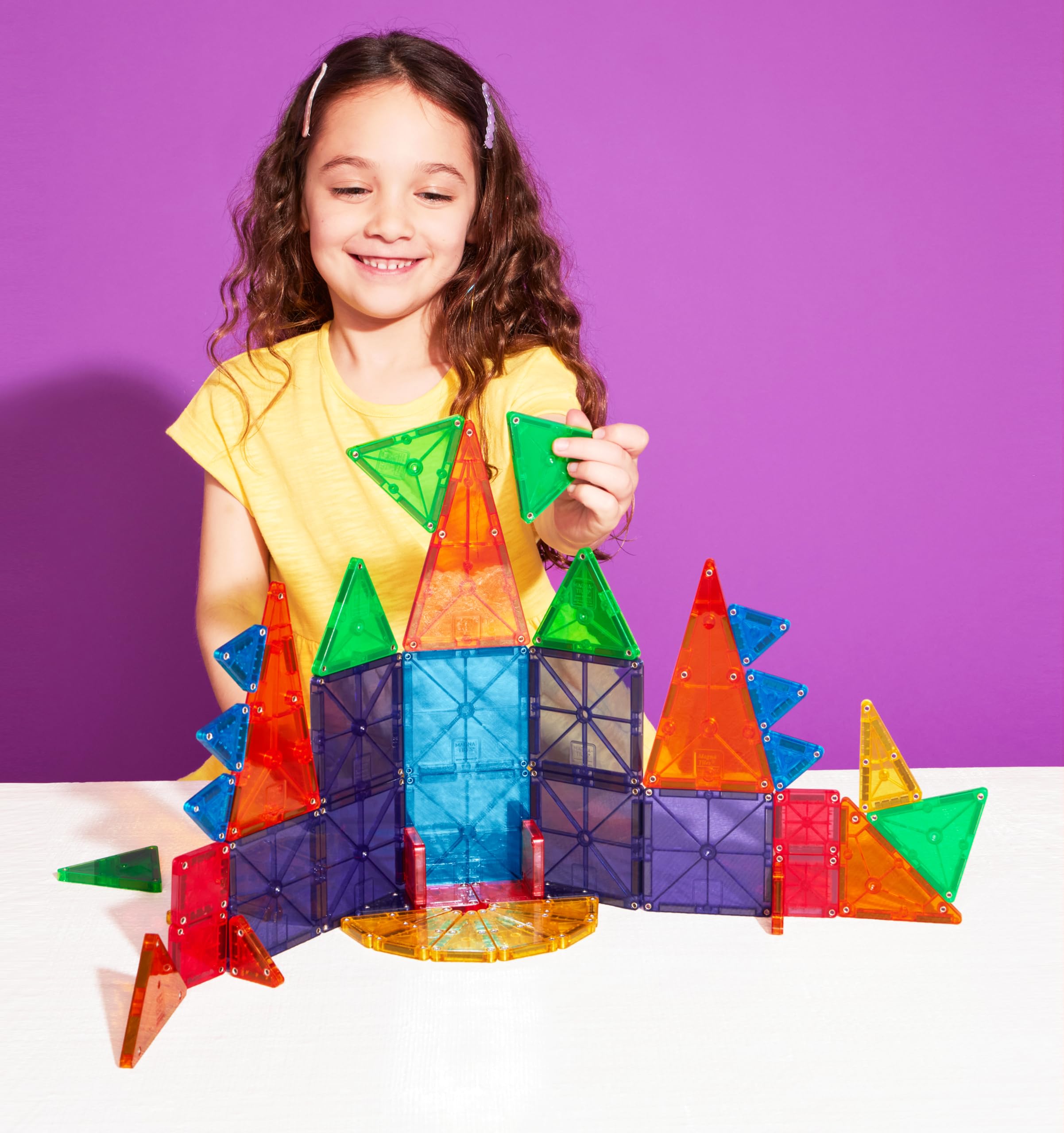 Magna-Tiles MicroMAGS 46-Piece Combi Set - Magnetic Building Toy | Ages 3+ | Multi-coloured