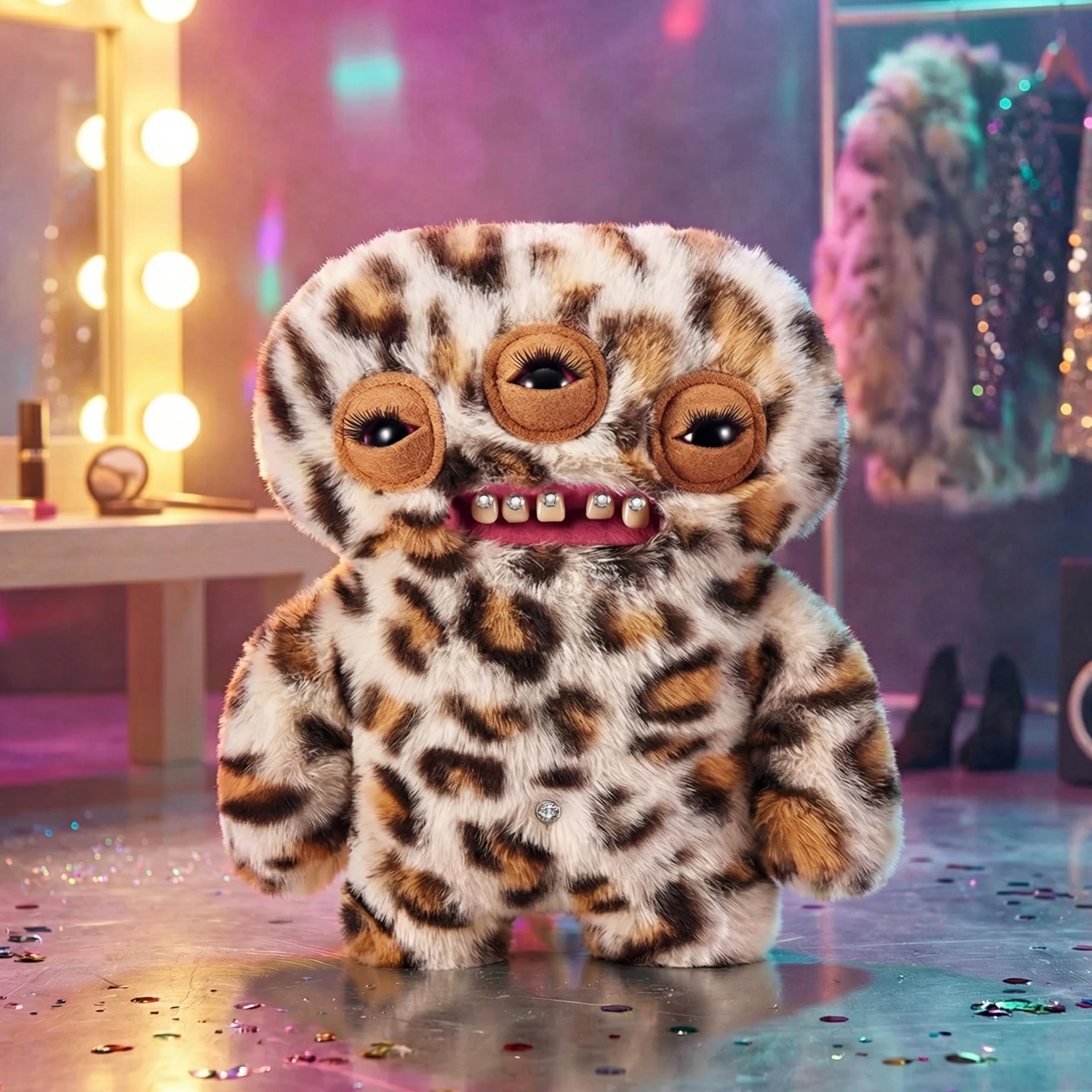 Fuggler Annoyed Alien Soft Doll - 9 Inch Plush | Leopard Print | Unisex Children