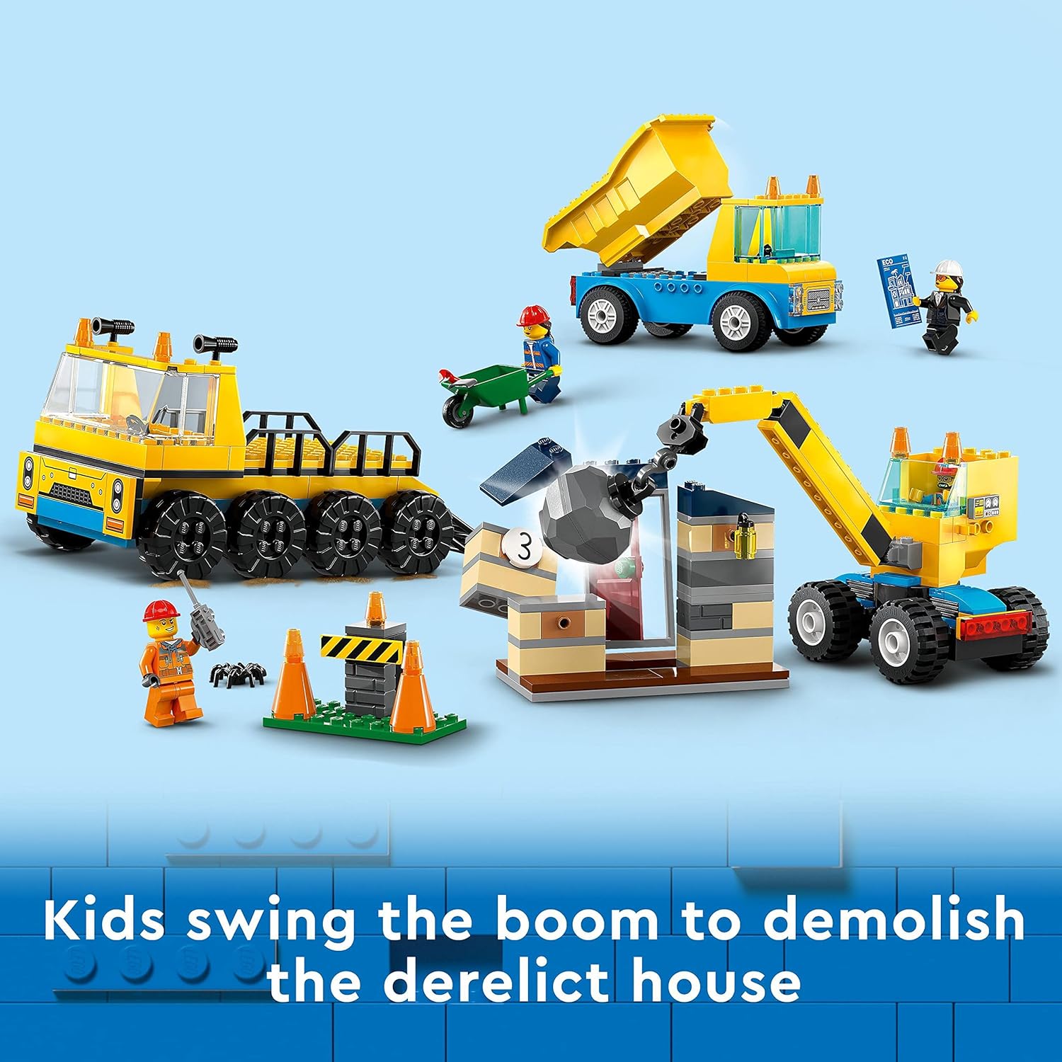 LEGO 60391 City Construction Trucks and Wrecking Ball Crane Playset - 4+ Years 2