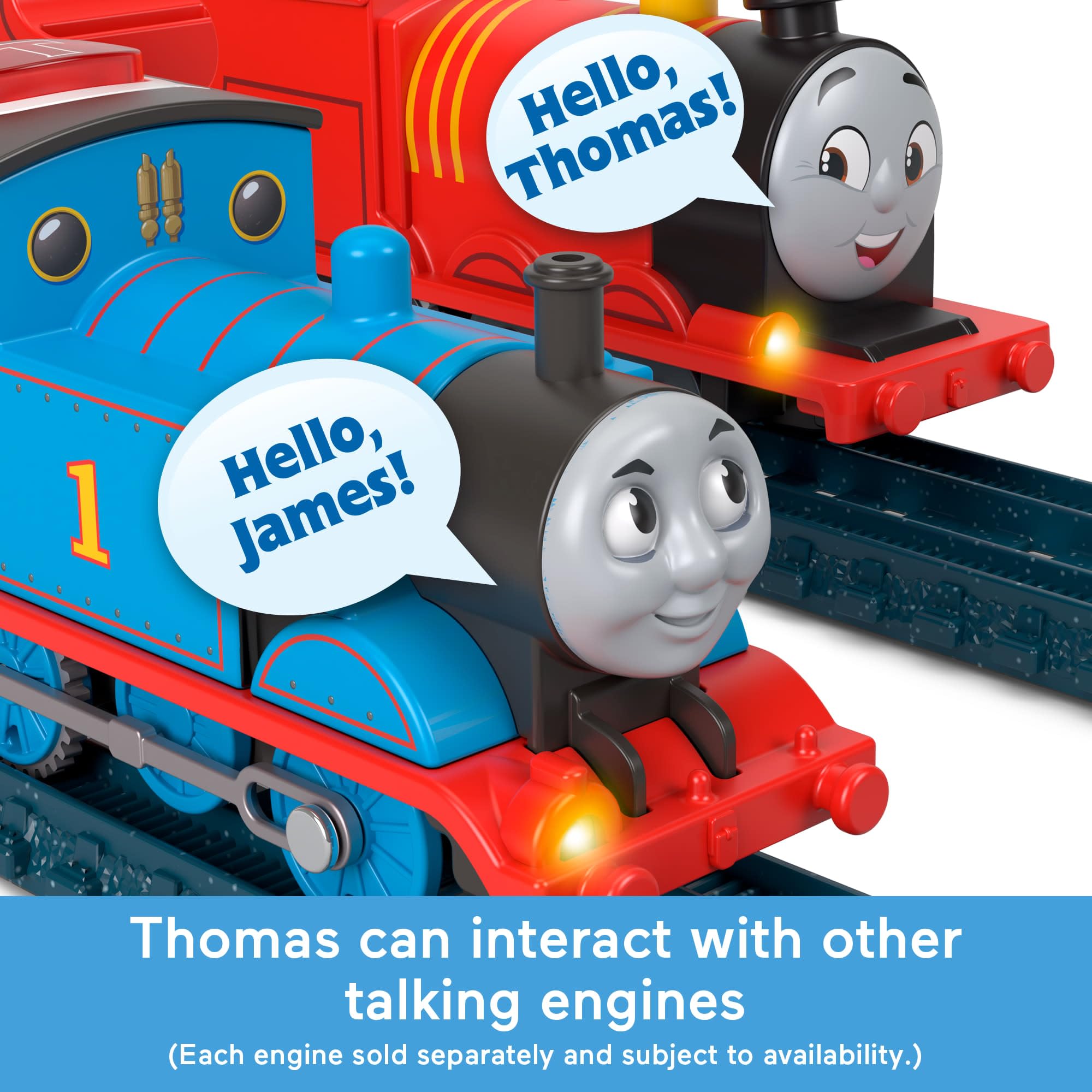 Thomas & Friends Motorized Talking Train Engine with Cargo Car - Multicolor 6