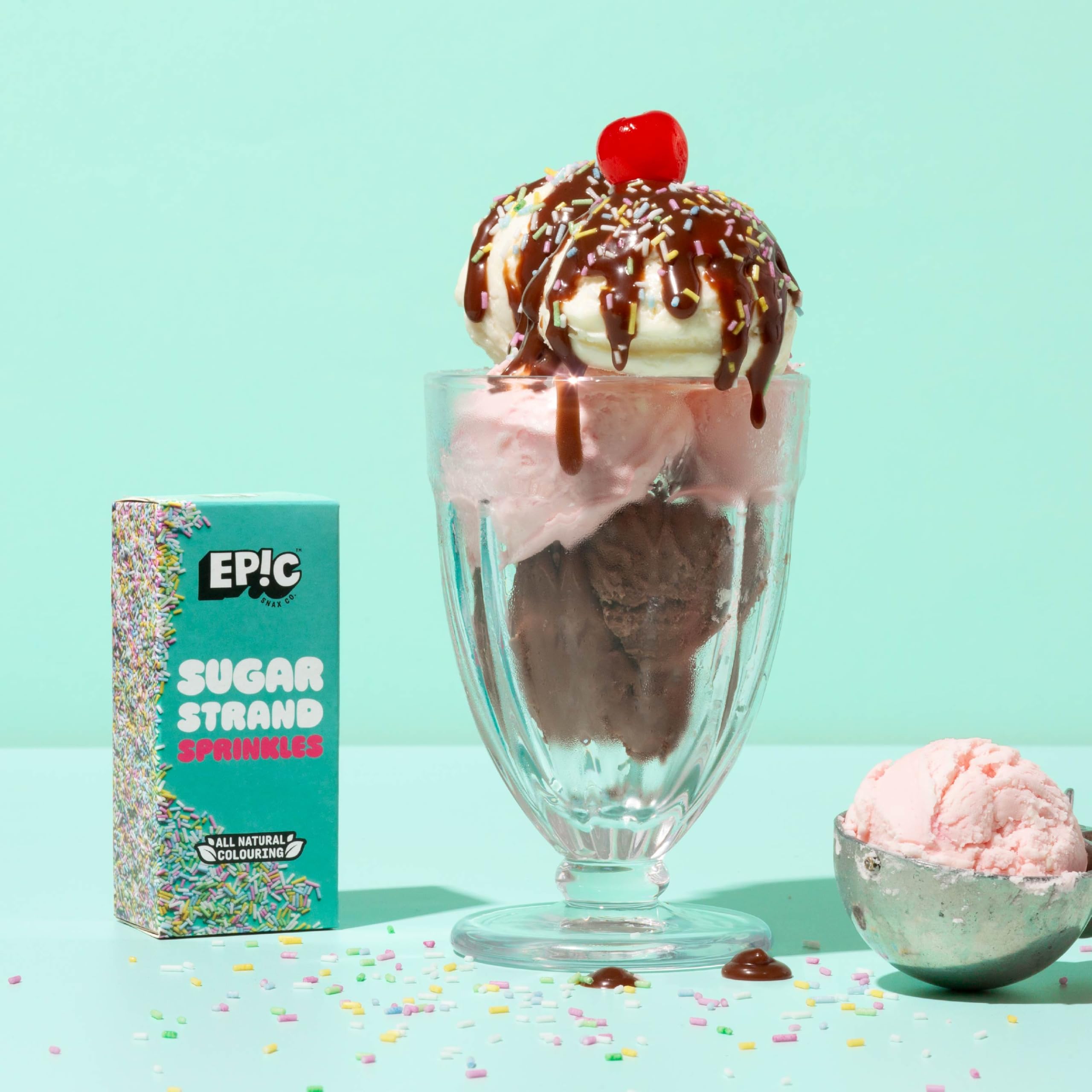 EPIC SNAX CO Sugar Strands Sprinkle Toppers - Classic Rainbow Sprinkles for Baking & Dessert Decorations 5