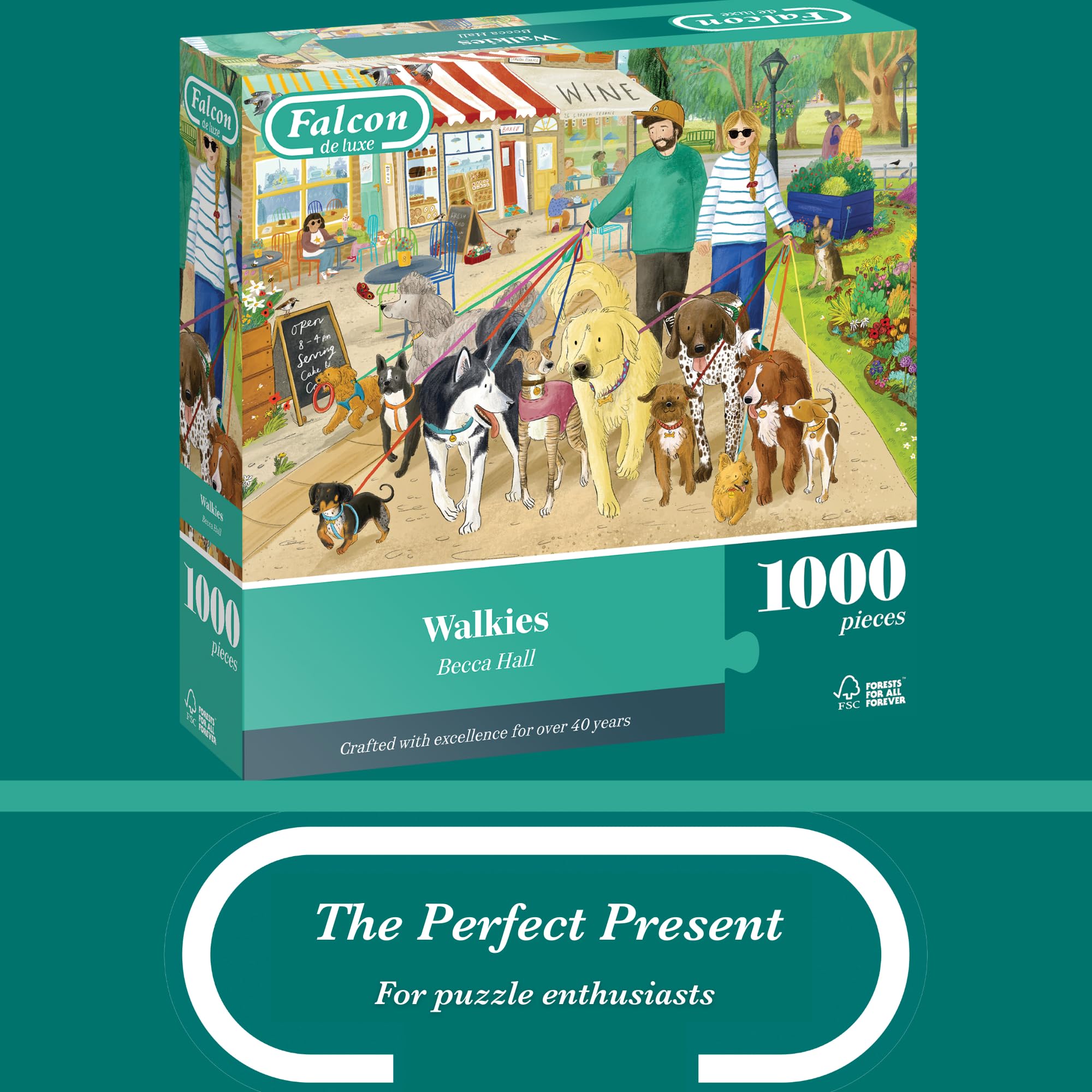 Falcon Walkies 1000 Piece Jigsaw Puzzle for Adults | Illustrated by Becca Hall