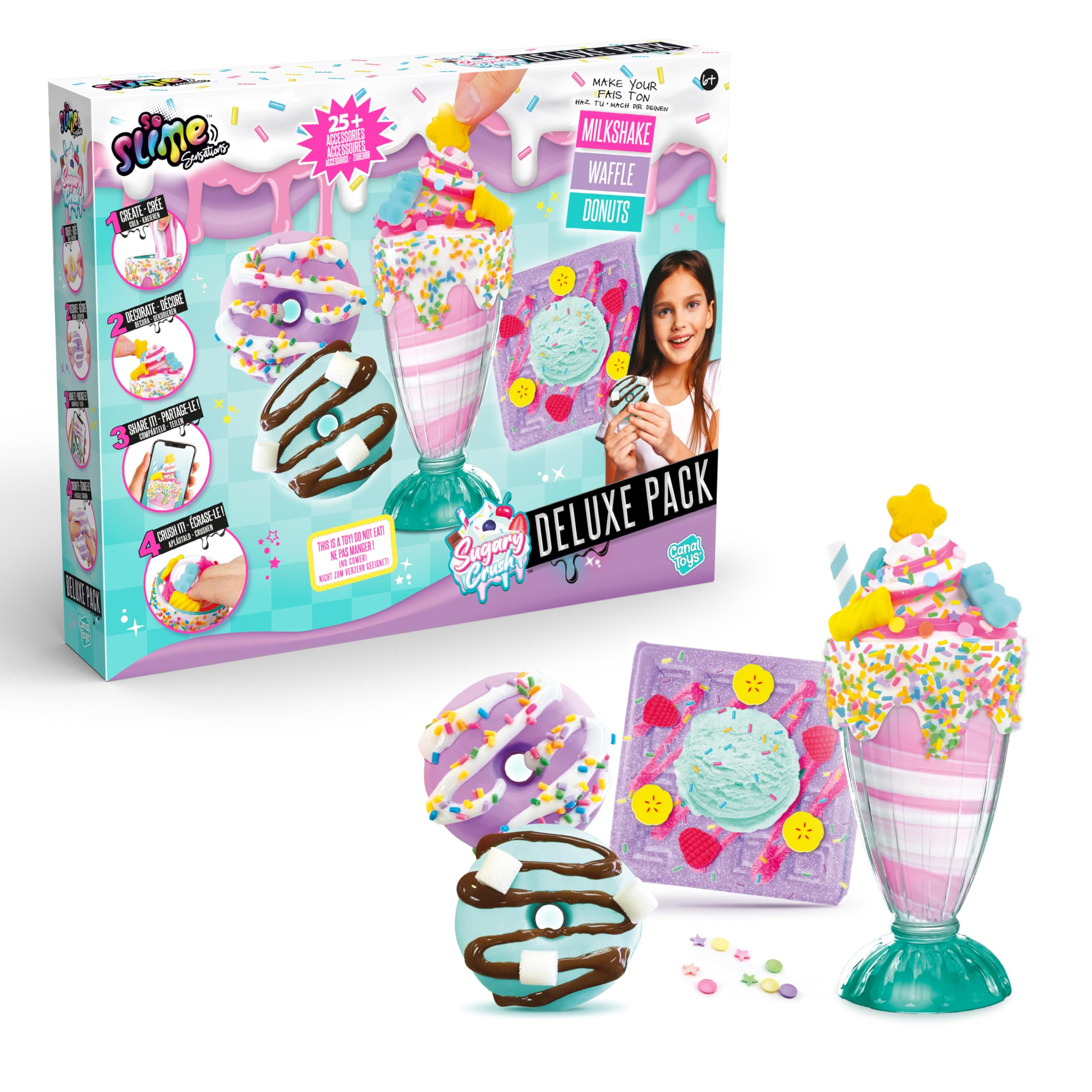 So Slime Sensations Sugary Crush Deluxe Pack - Make Fun Slime Treats with Multi-Textured Slime & Accessories 1