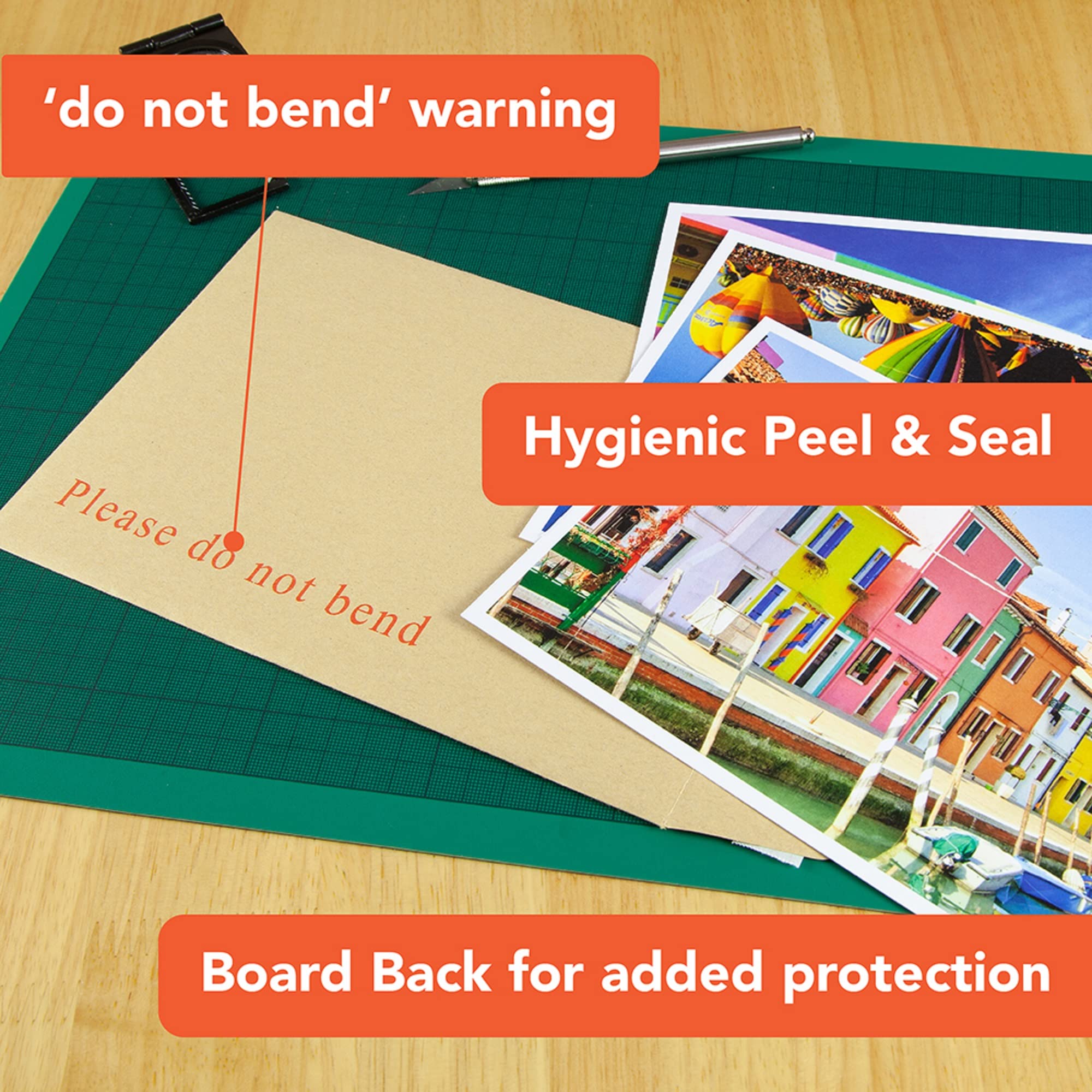 Postmaster Do Not Bend Envelopes A5 Hardback, Peel Seal | 10 Pack | PEFC Certified 3