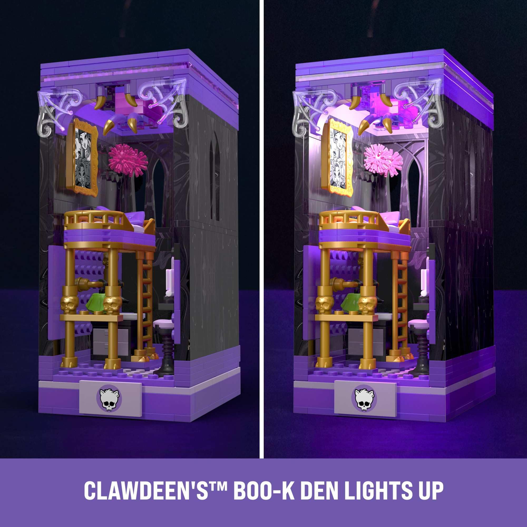 MEGA Monster High Clawdeen's Boo-k Den Building Set with 299 Pieces 4