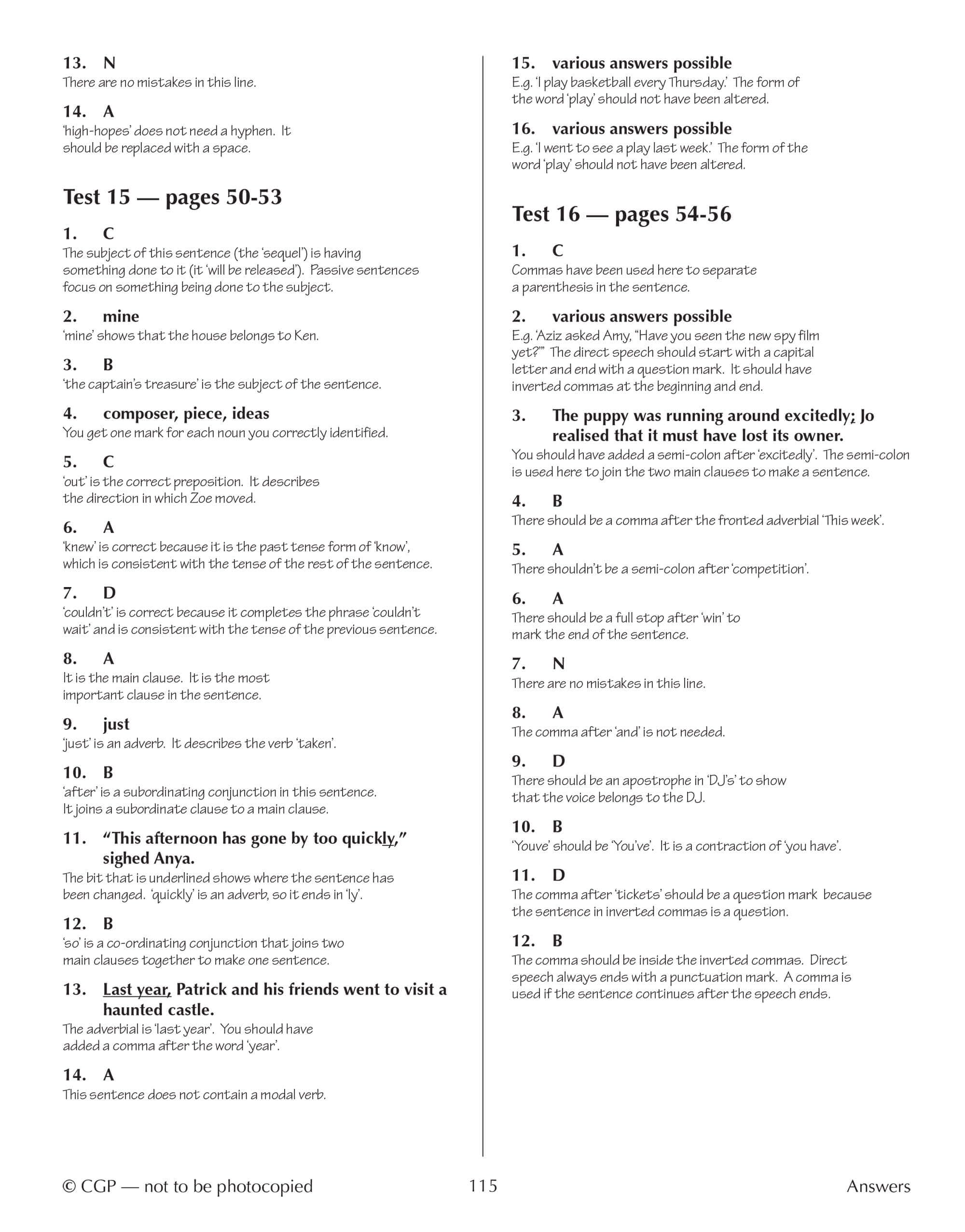 CGP 11+ GL 10-Minute Tests: English SPaG | Ages 10-11 | Includes Online Edition 6