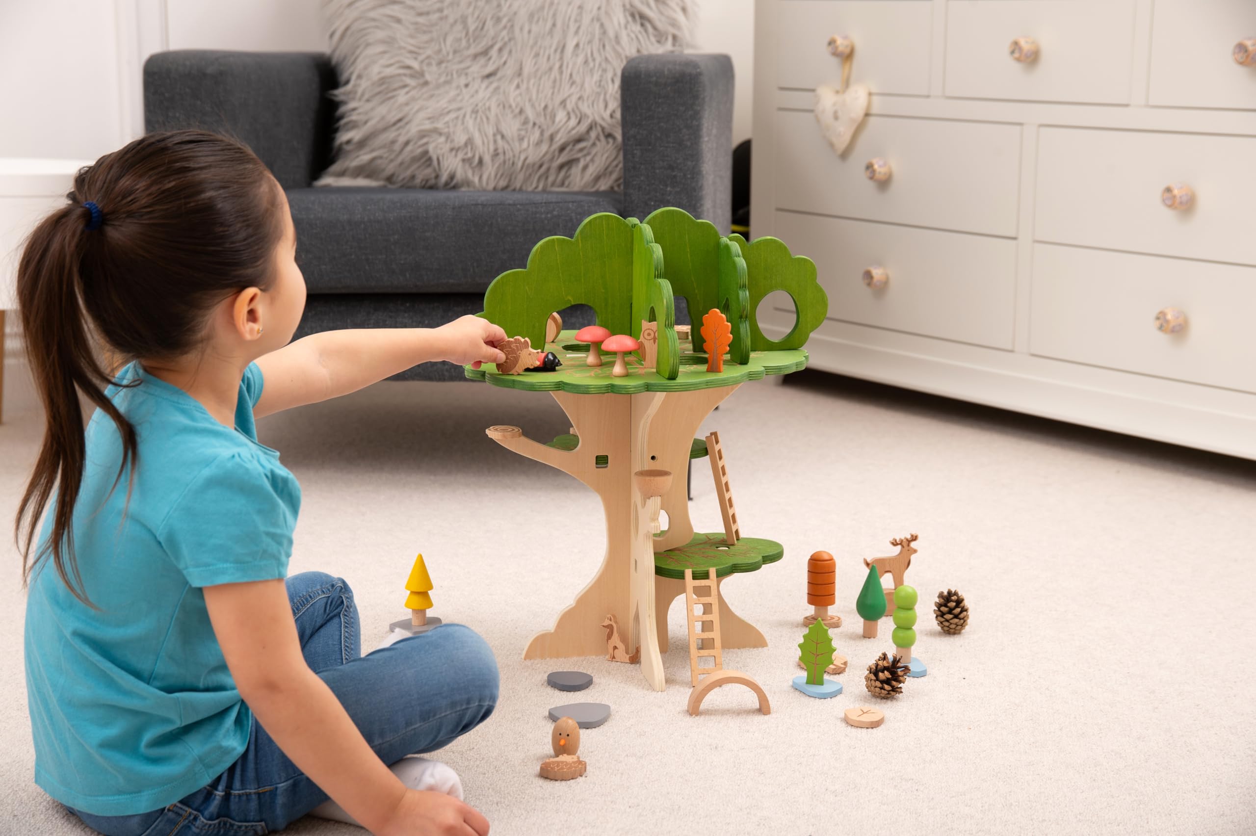 tickit Woodland Trail Tree House - Wooden Playhouse for Small World Play | Ages 3+ | Wood 8