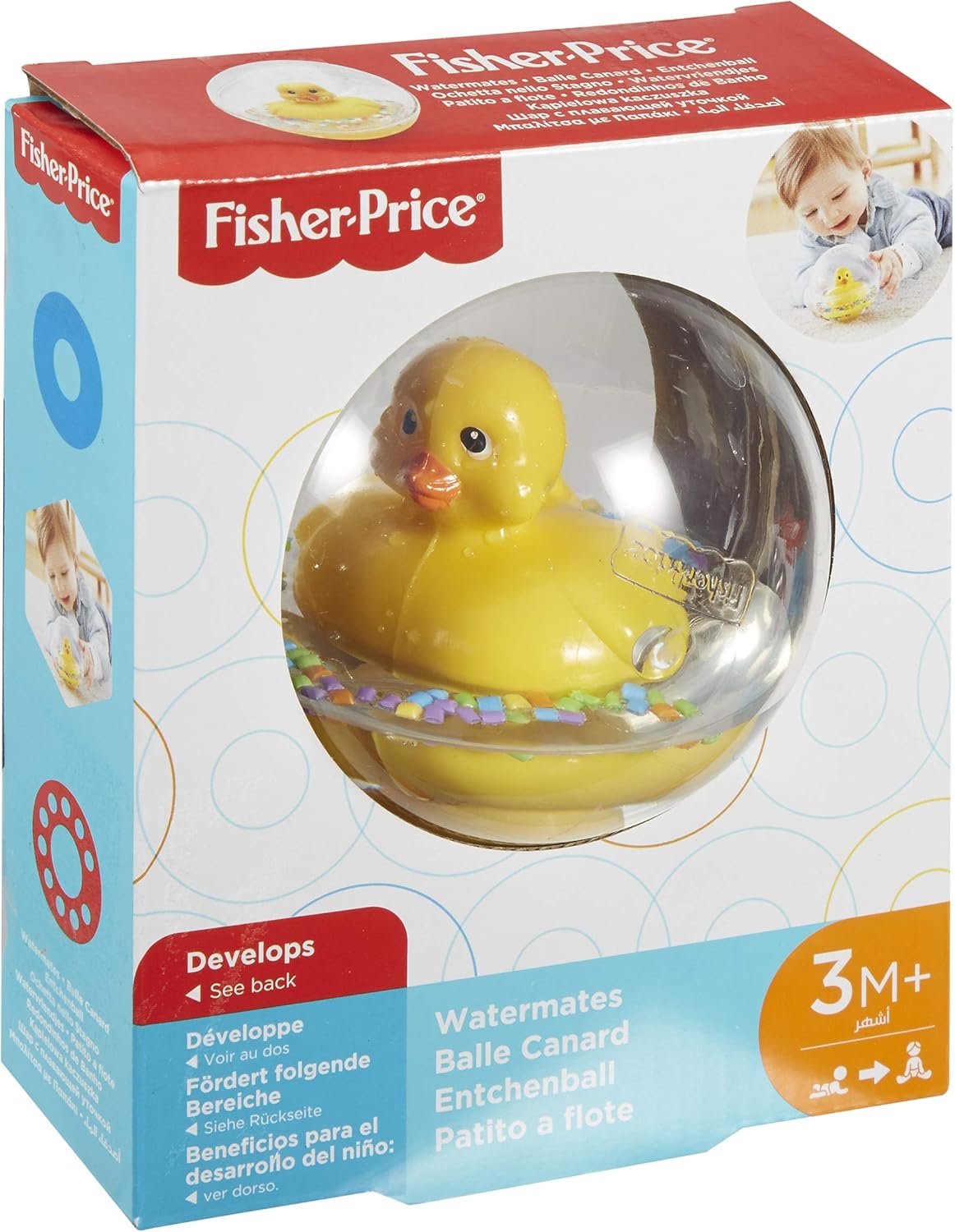 Fisher-Price Watermates Duck Ball - Floating Bath Toy for Babies & Toddlers 7