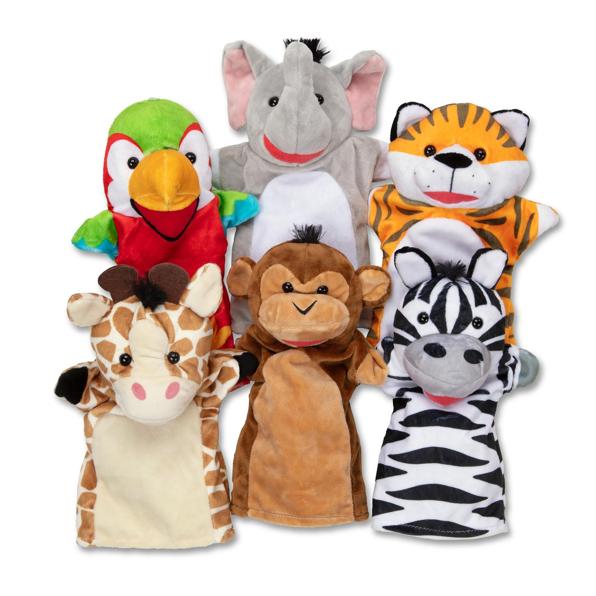 Melissa & Doug Safari Buddies Hand Puppets - Set of 6