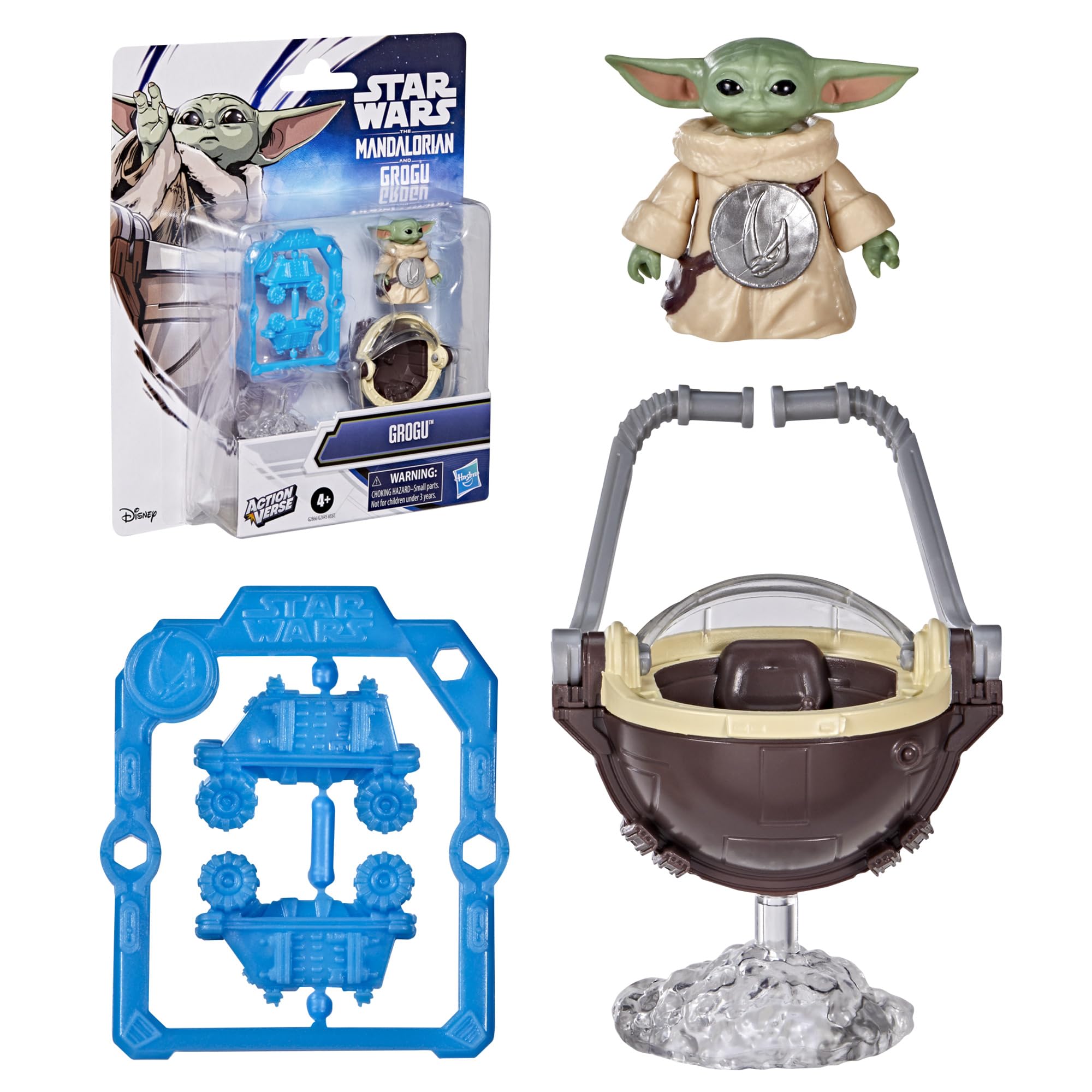 Star Wars ActionVerse Grogu Action Figure Set | 3.3-cm Figure | Includes 3 Accessories | Ages 4+ 4