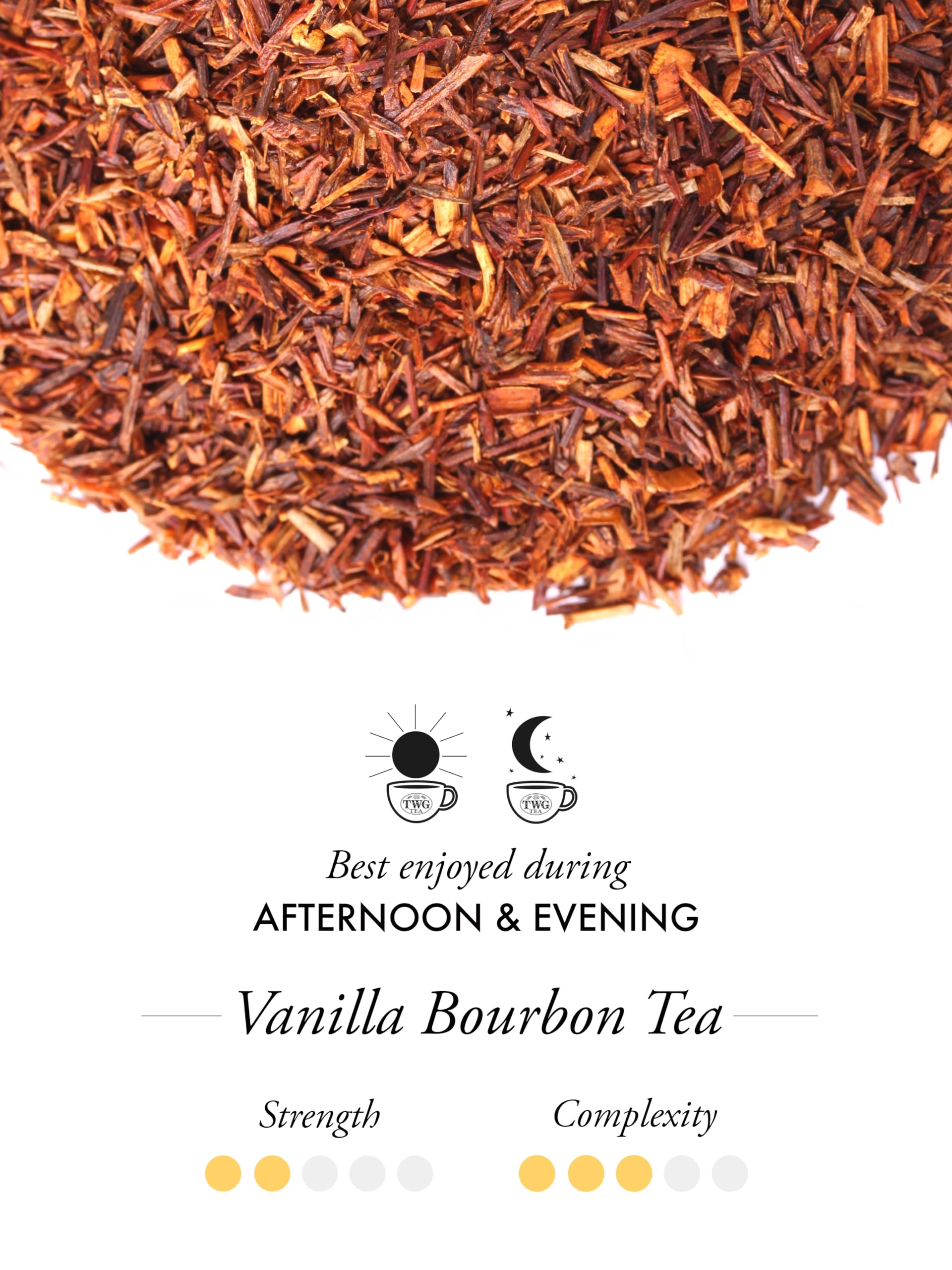 TWG Tea Vanilla Bourbon Tea - Rooibos Herbal Tea | Caffeine-Free | 15 Cotton Teabags