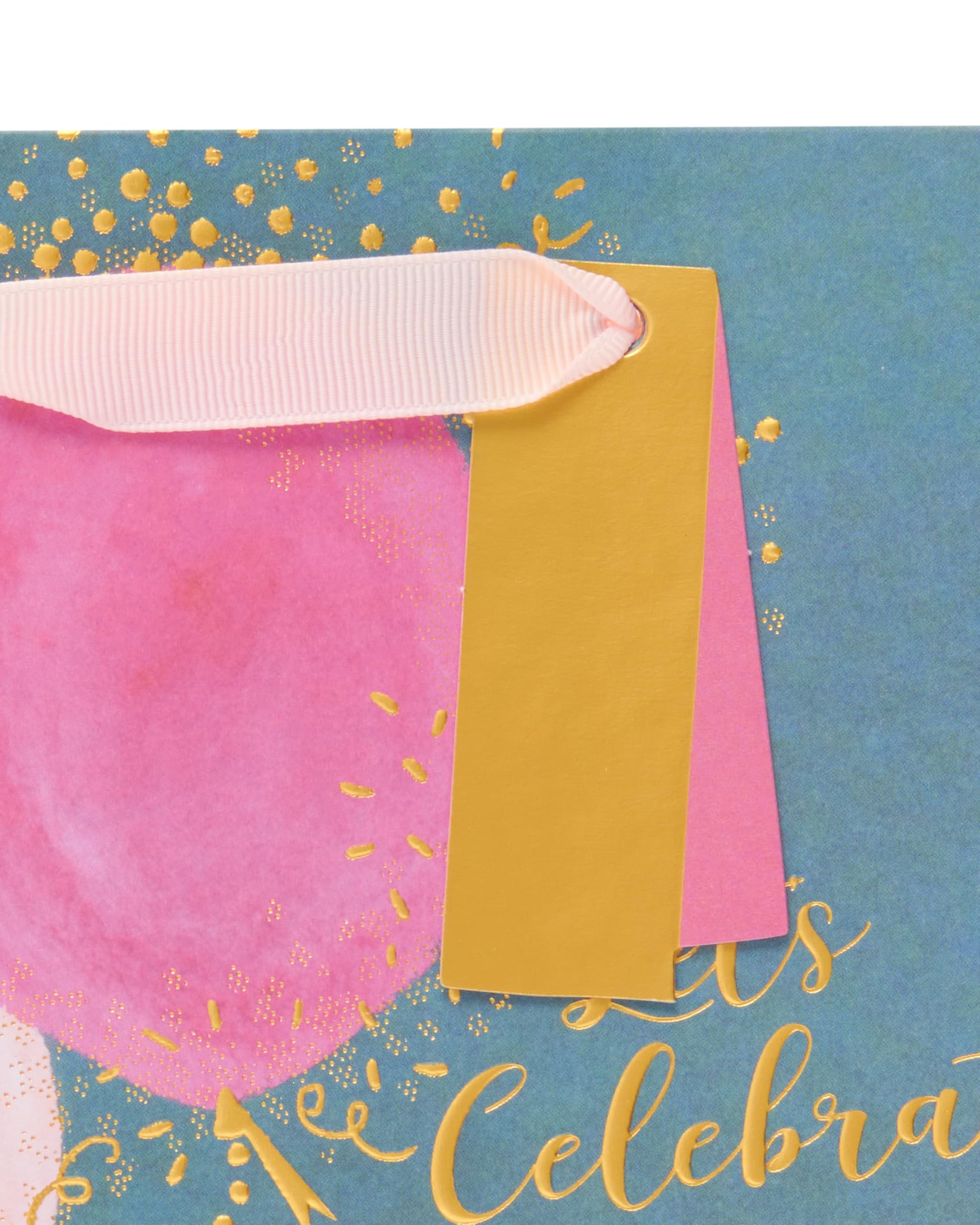 UK Greetings Celebratory Balloon Gift Bag for Her | Medium Size | Foil Finish | 19cm x 22.9cm x 8.9cm 2