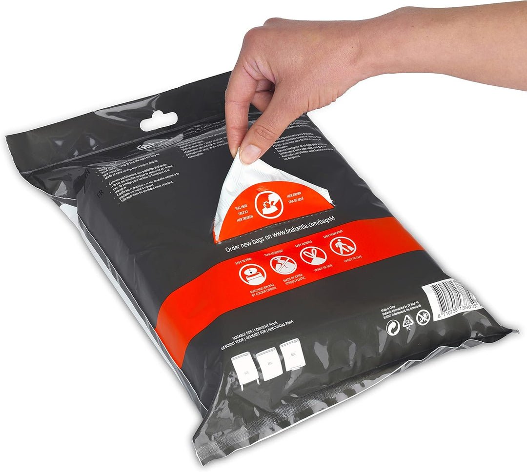 Brabantia - PerfectFit Bin Liners (Size M/60 Litre) Thick Plastic Trash Bag