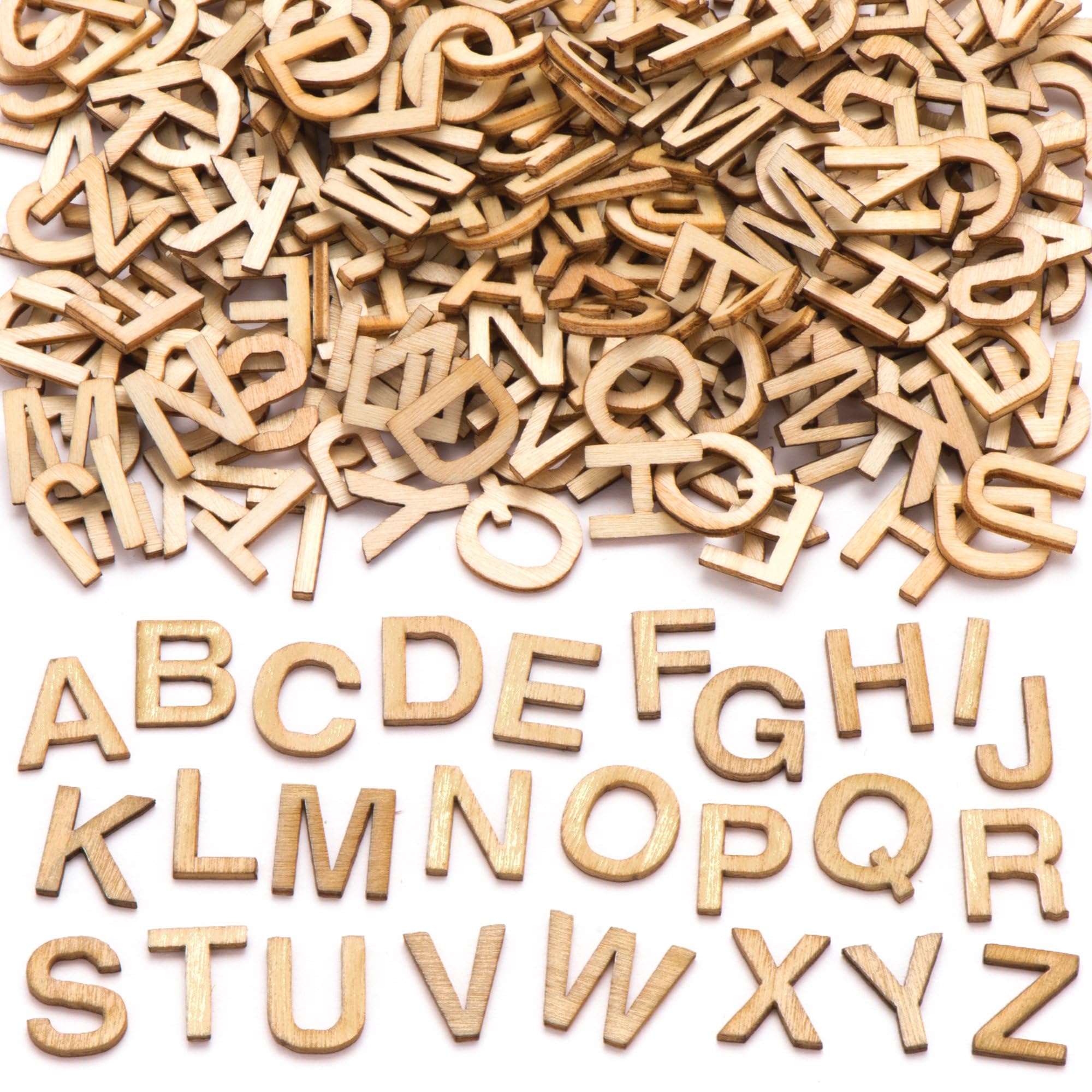 Baker Ross Mini Wooden Letters - Pack of 260 | Uppercase Alphabet | 13mm Size 1