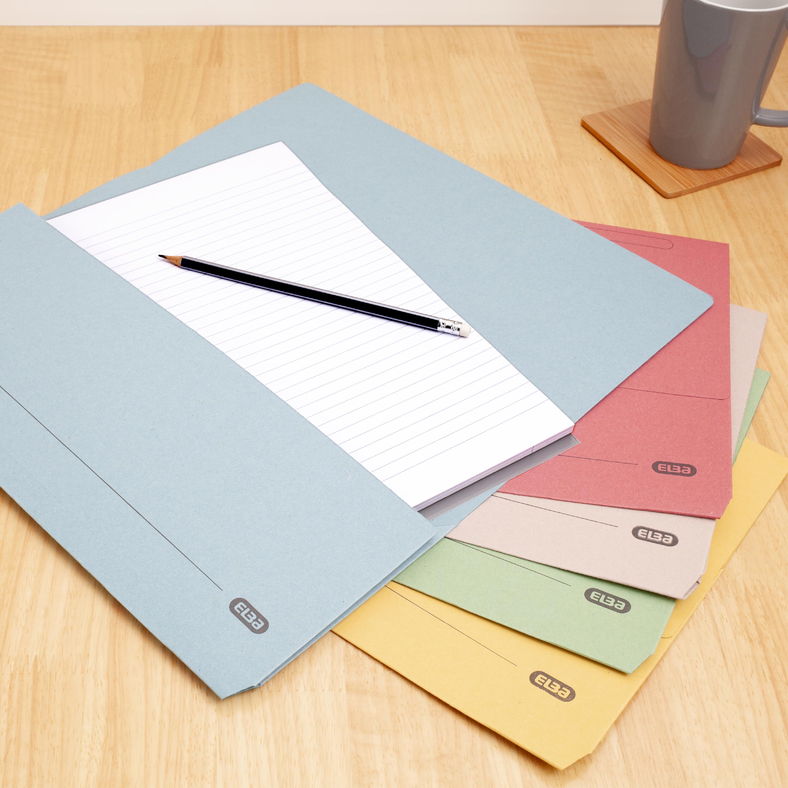 Elba A4+ Document Wallets - Pack of 25 Assorted Colours | 300 Sheet Capacity 6
