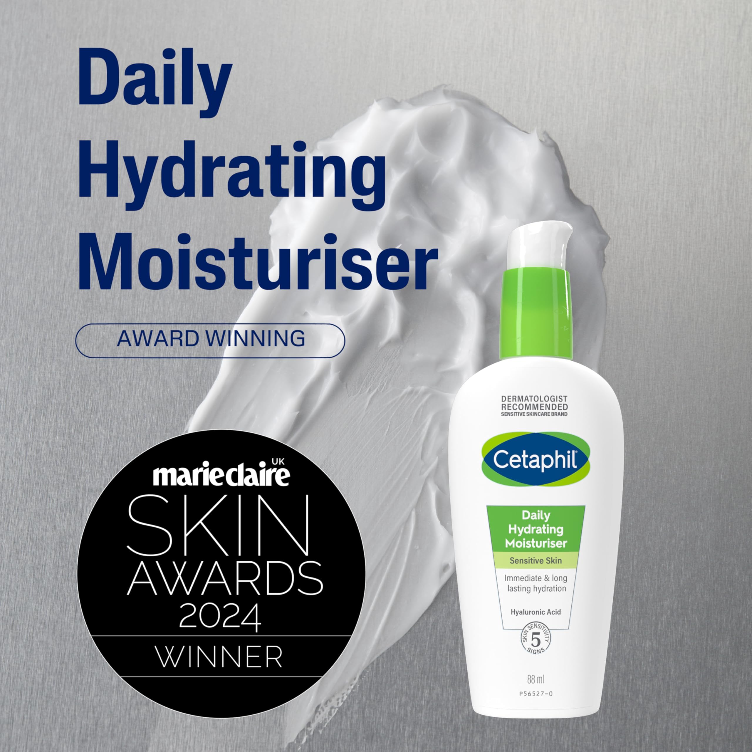 Cetaphil Daily Hydrating Face Moisturiser (88ml) - Lightweight Hyaluronic Acid Moisturizer for Sensitive Skin 7