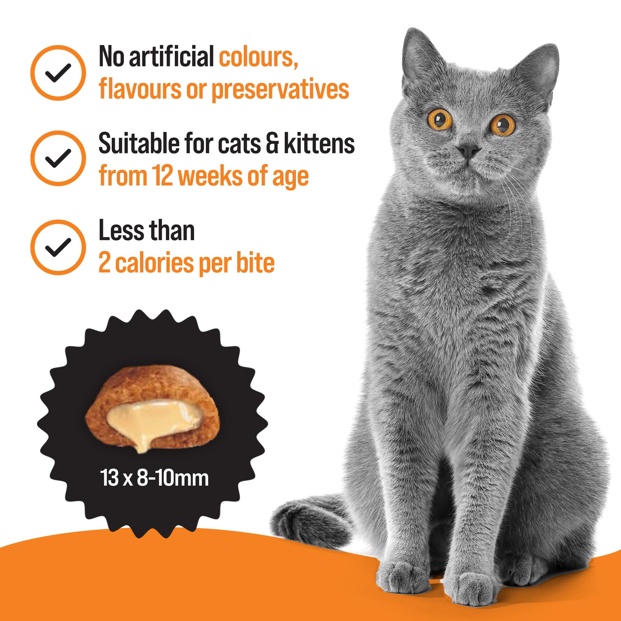 VETIQ Healthy Bites Hairball Relief Treats for Cats & Kittens 12+ Weeks | Chicken Flavor | 8 Pack (65g Each) 3