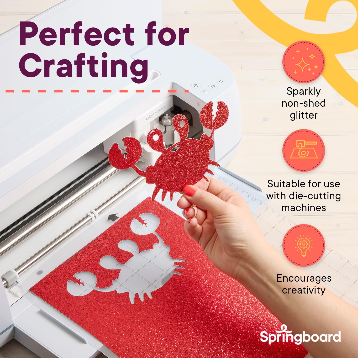 Springboard Supplies A4 Assorted Glitter Card Sheets - 10-Pack 290gsm Non Shed