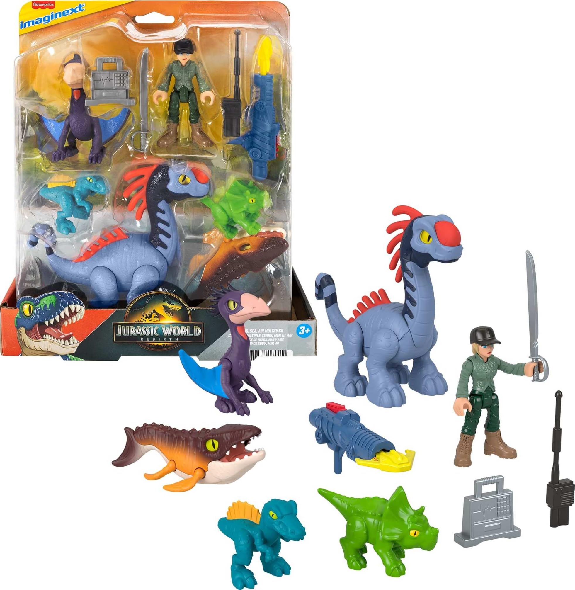 Fisher-Price Imaginext Jurassic World Rebirth Action Figure Set with 6 Figures | Ages 3+