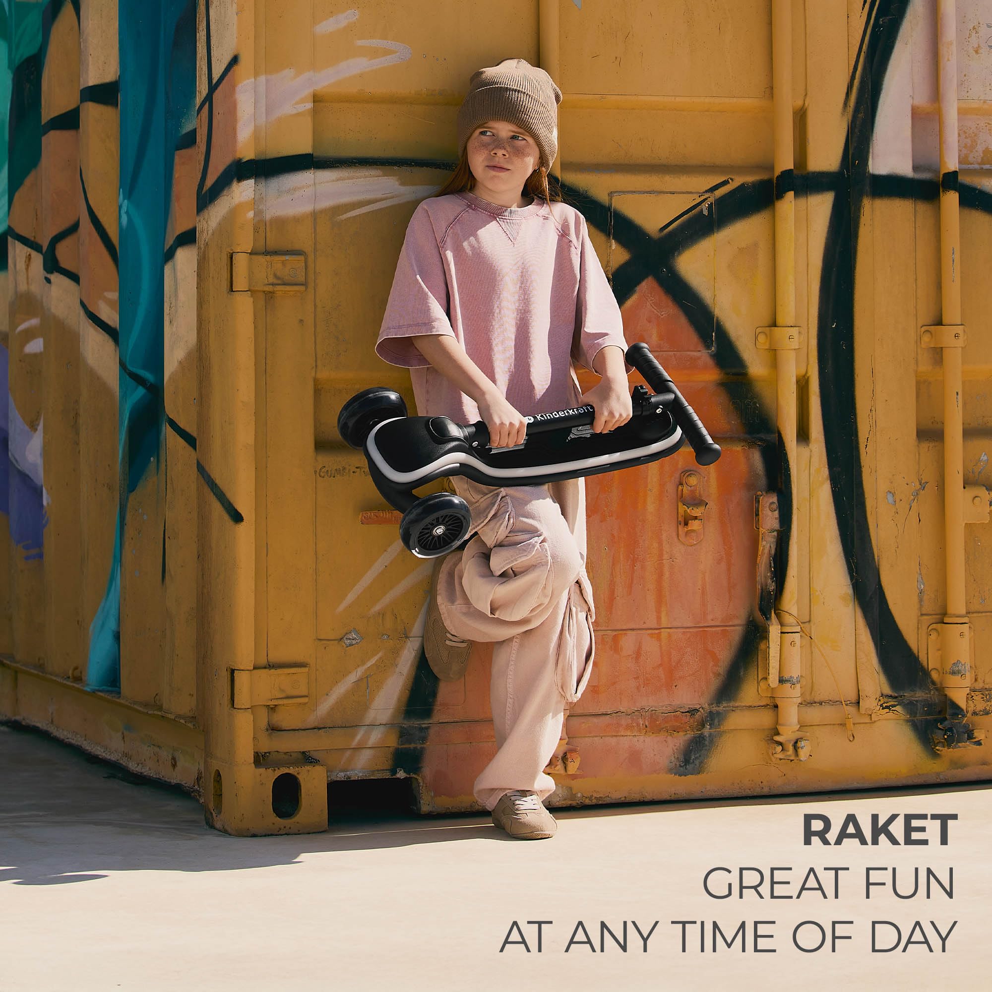 Kinderkraft RAKET LED Scooter for Children 2+ | 3-Wheel Balance | Adjustable Handlebar