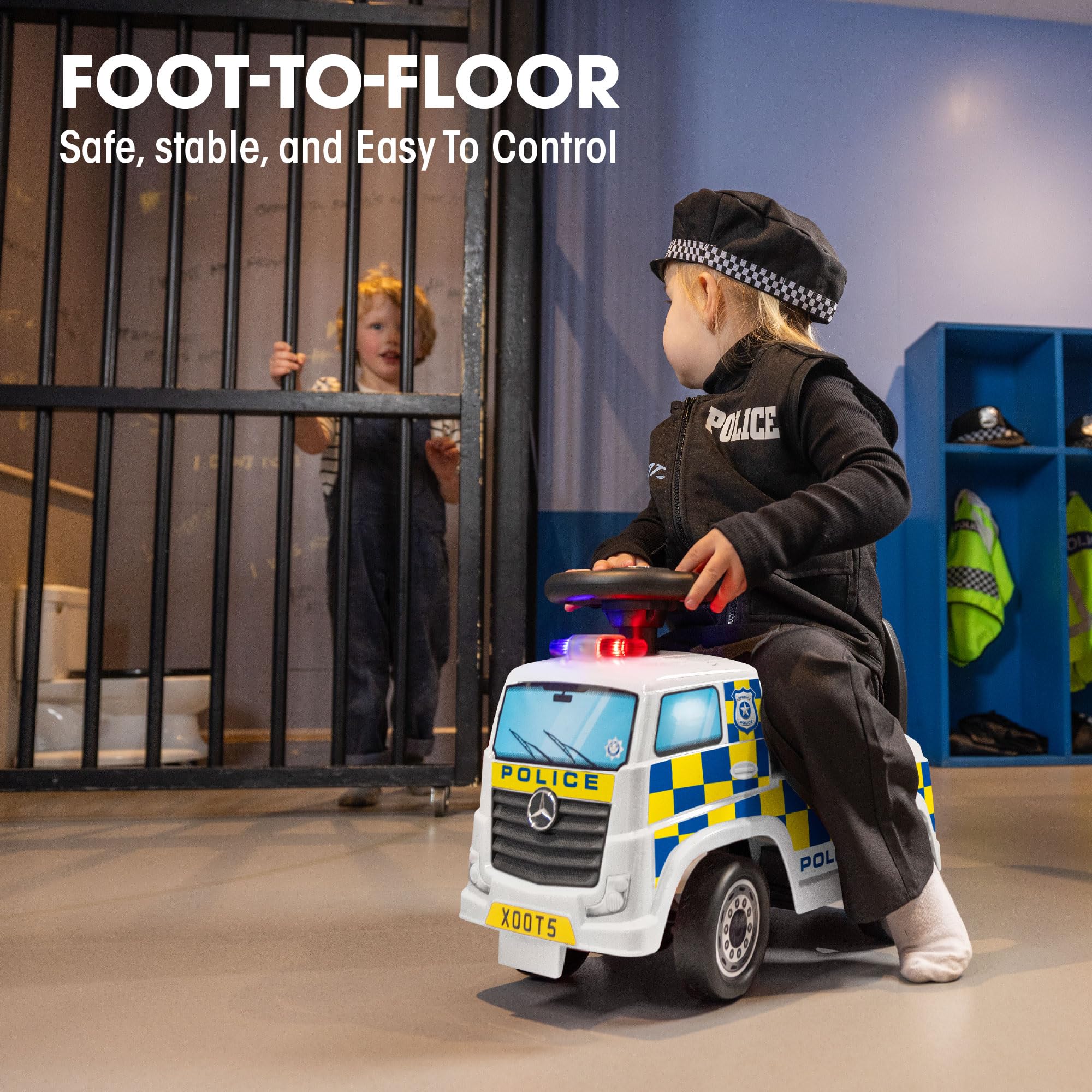 Xootz Mercedes Benz Police Foot to Floor Ride On for Toddlers 18 Months+ 3