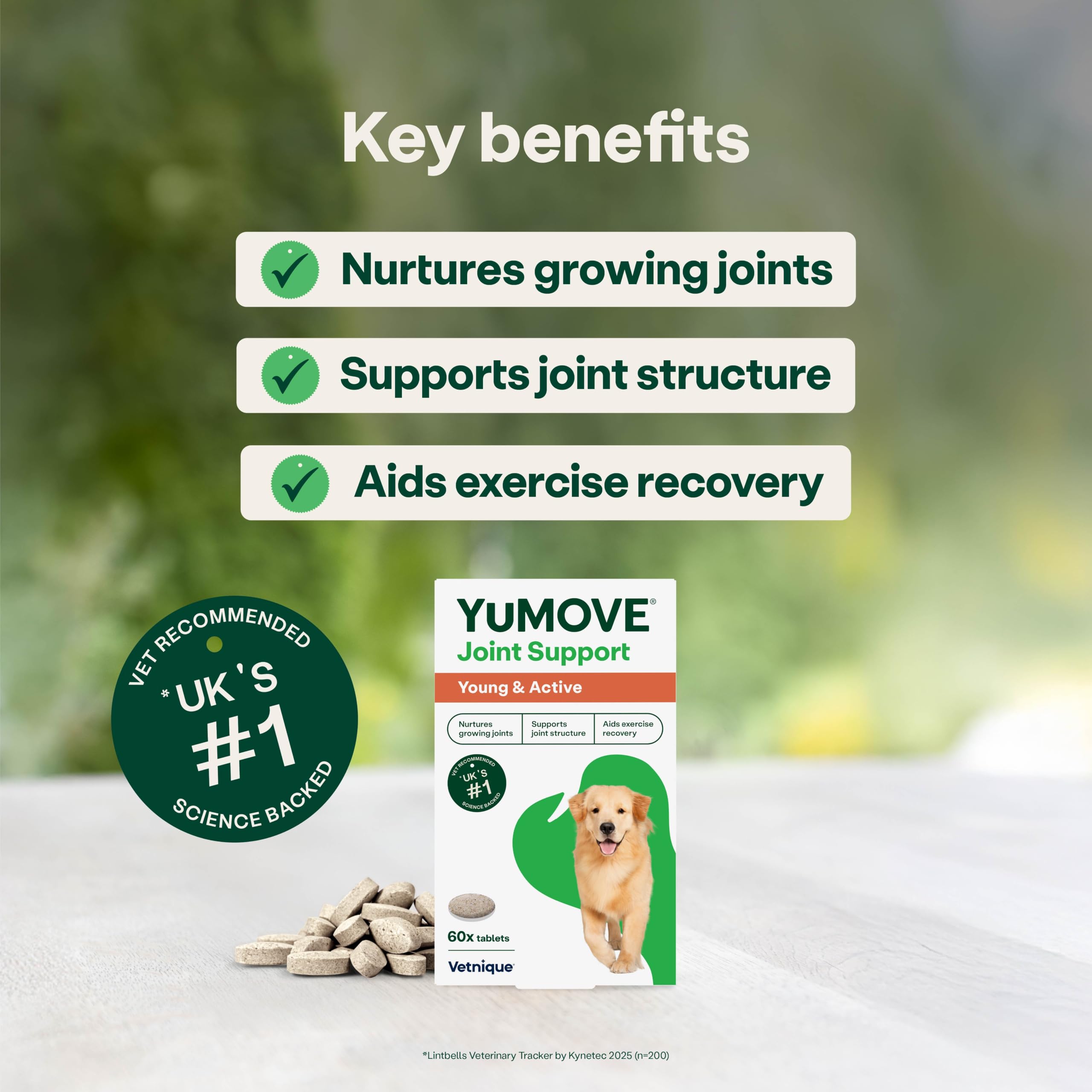 YuMOVE Young and Active Dog - Hip & Joint Support for Dogs Under 6 | 60 Tablets