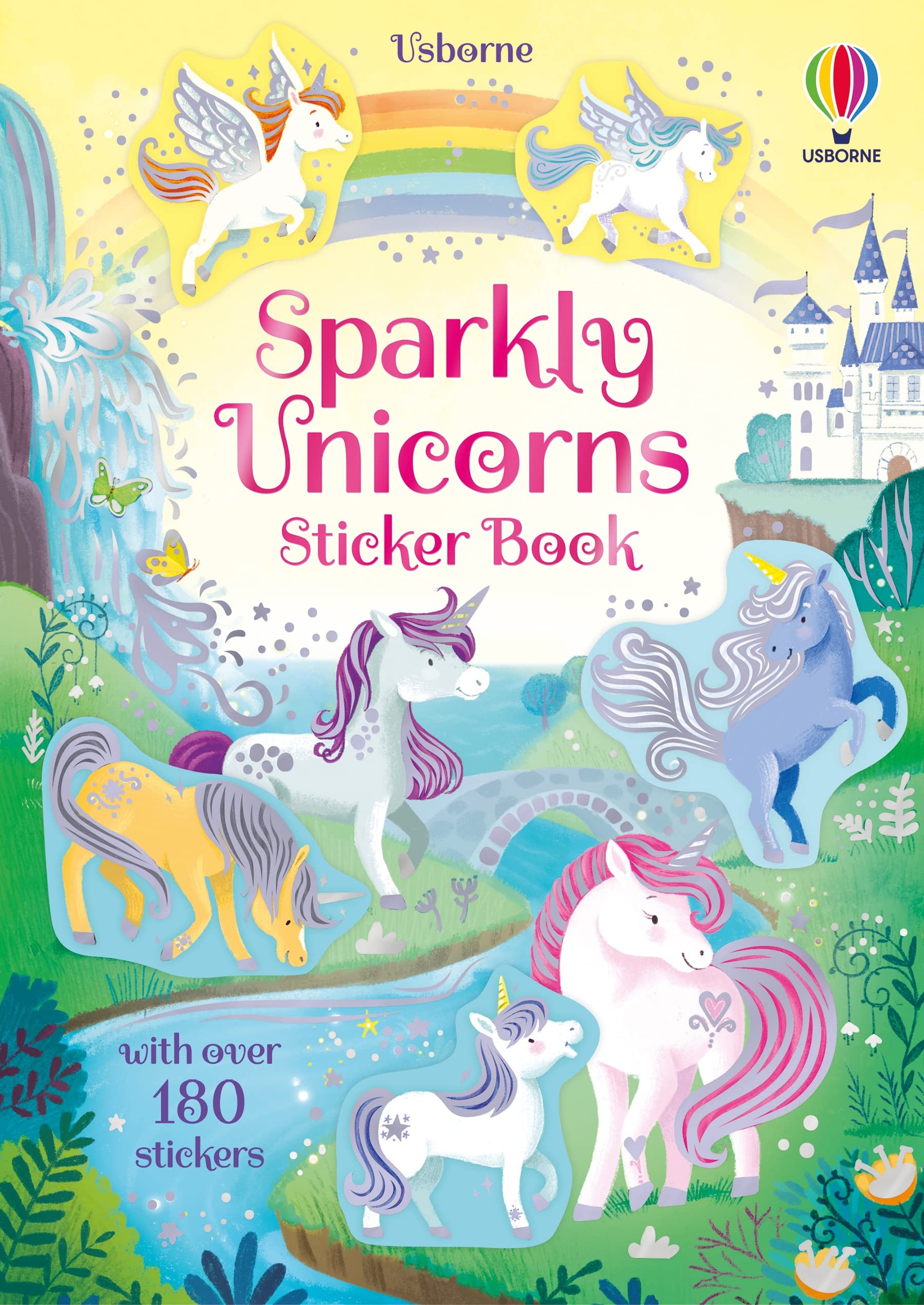 Usborne Sparkly Unicorns Sticker Book - Fantasy Scenes with Fairy Friends | Paperback