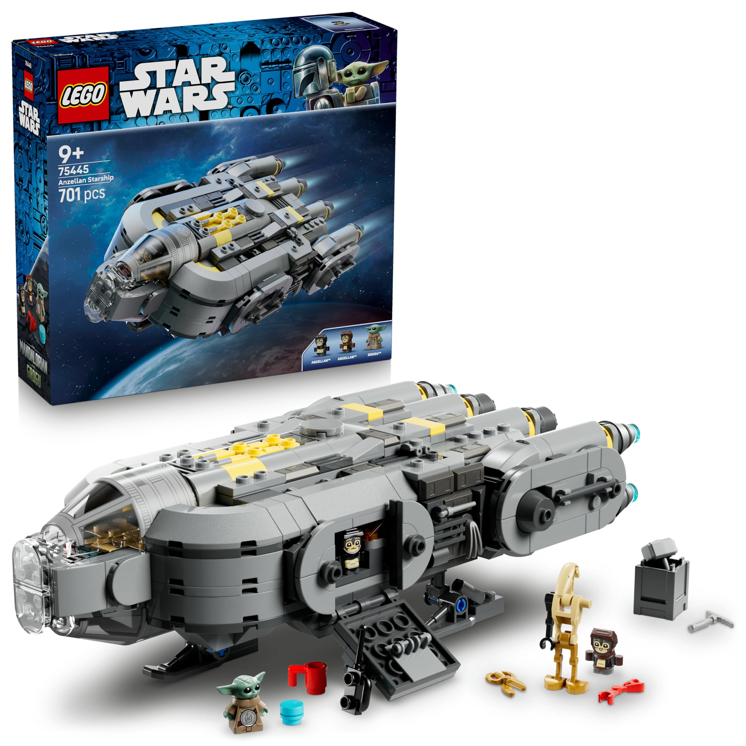 LEGO Star Wars 75445 Anzellan Starship Building Set for Ages 9+ | Includes Grogu & 2 Anzellans 1
