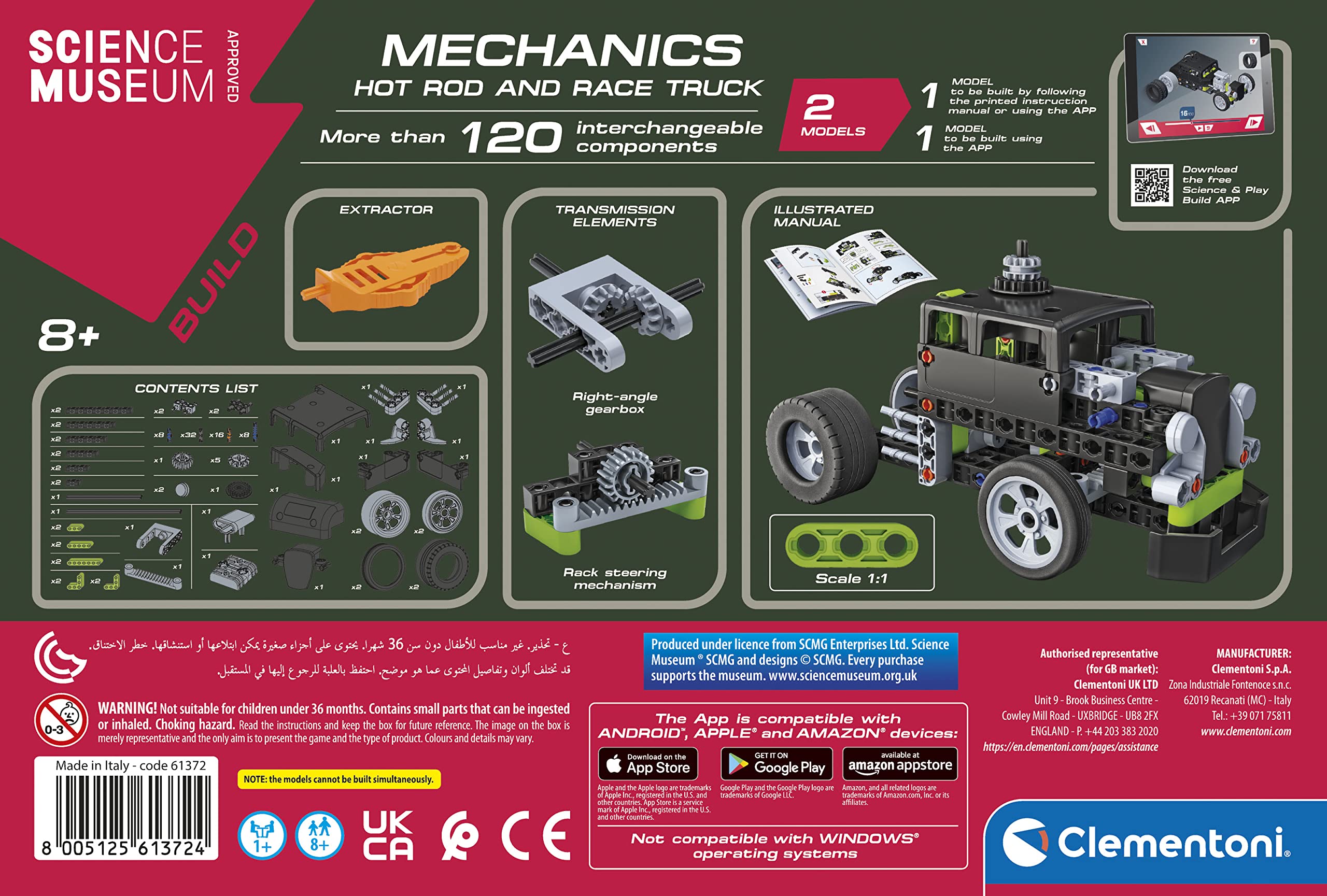 Clementoni Science Museum Mechanics - Hot Rod & Rocket Truck Building Set for Kids 8-12 9