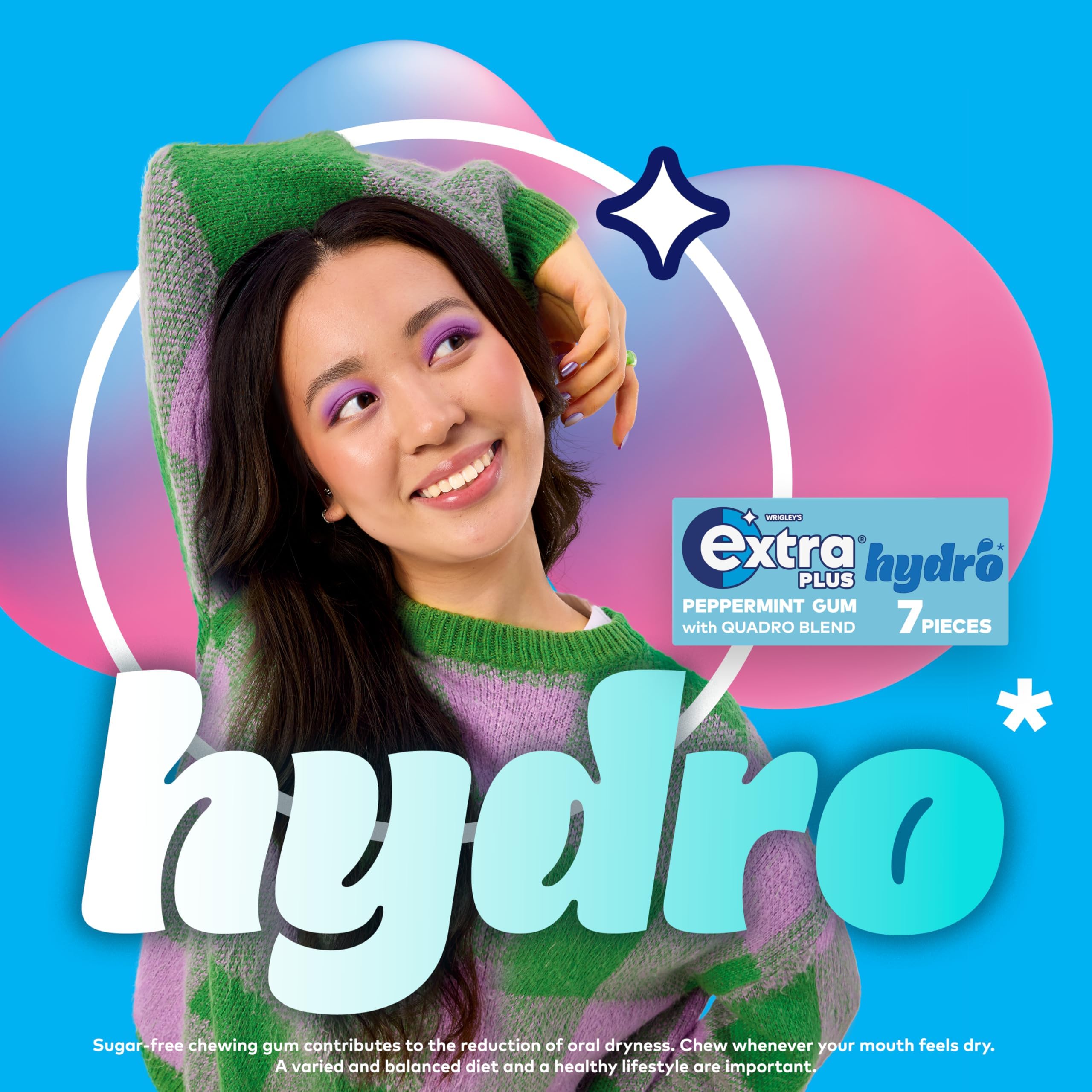 Extra Plus Hydro Spearmint Sugar Free Chewing Gum | Bulk Case 16 Packs (112 Pieces) 4