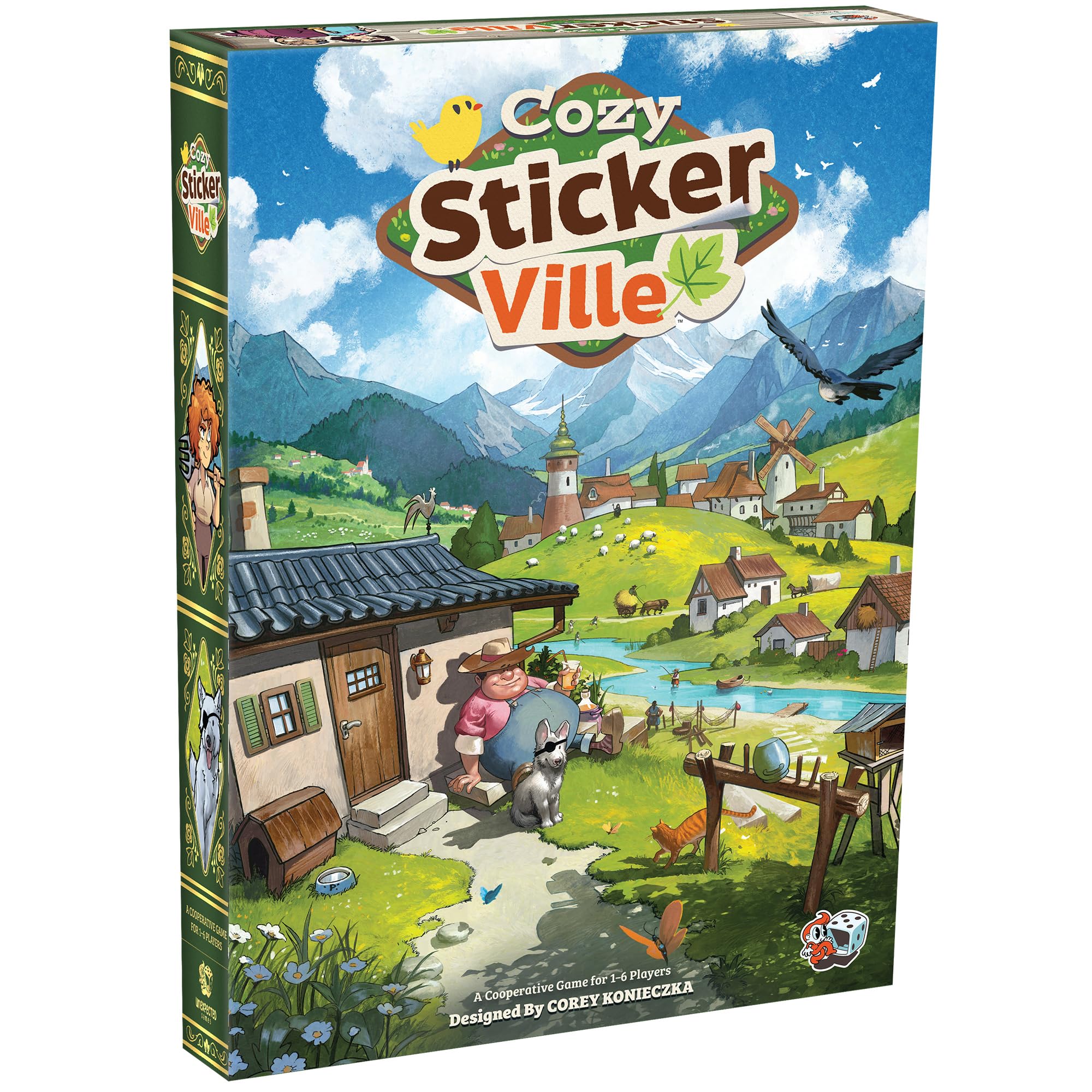 Asmodee Cozy Stickerville - Cooperative Family Board Game | Ages 8+ | 1-6 Players 1