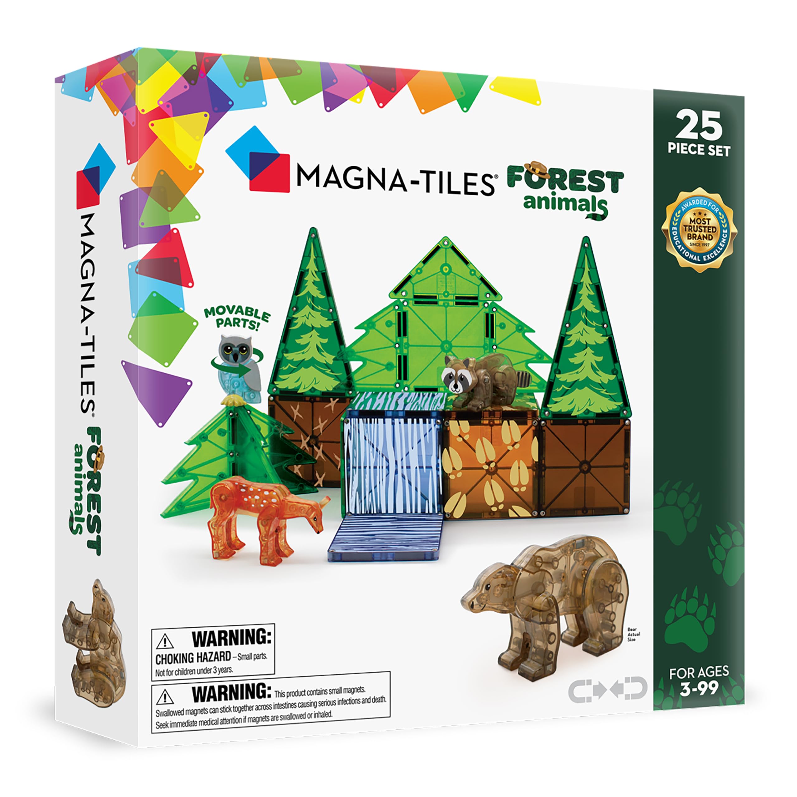 Magna-Tiles Forest Animals 25-Piece Set - Magnetic Building Toys for Kids 3+ 9