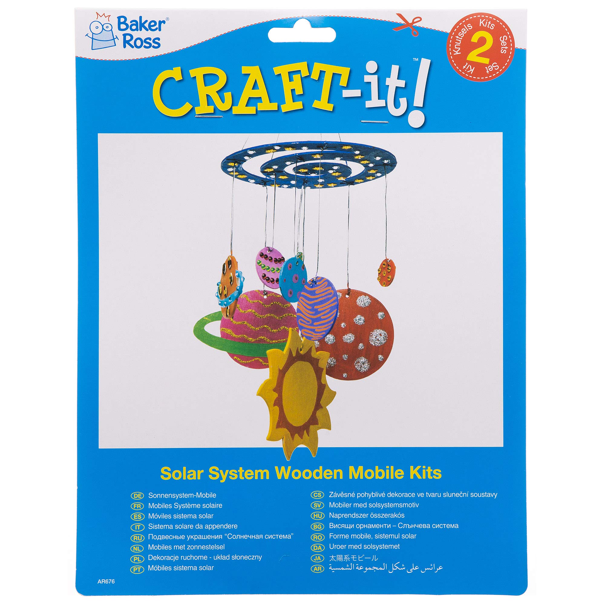 Baker Ross AR676 Make Your Own Solar System Model Kit - STEM Astronomy Craft for Kids (2 Pack) 3