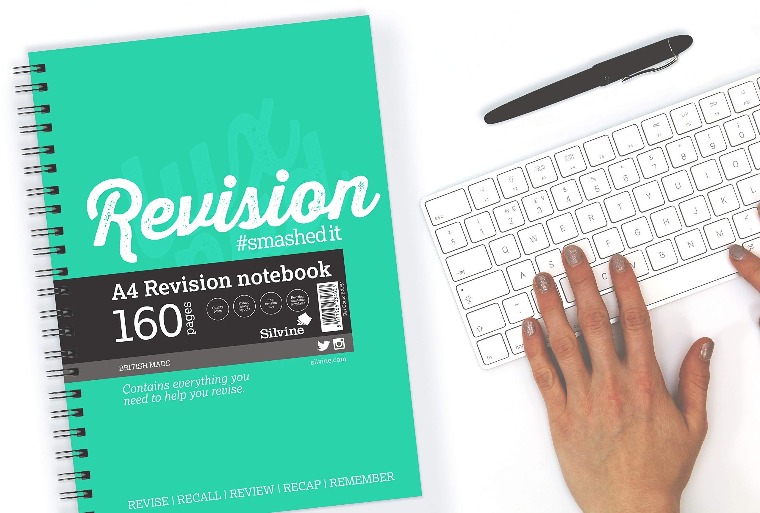 Silvine Luxpad A4 Wirebound Study Notebook - Lined 160 Pages with Revision Guide | Soft Cover 5