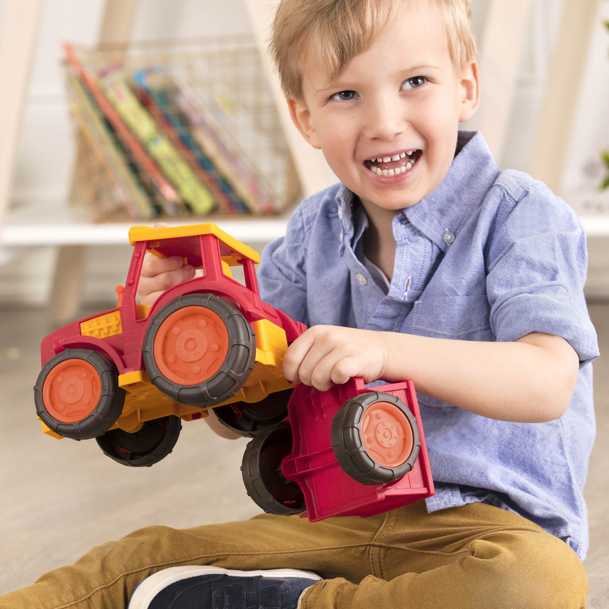 Wonder Wheels by Battat Tractor & Trailer - Toy Vehicle Playset for Toddlers 12 Months+ 13