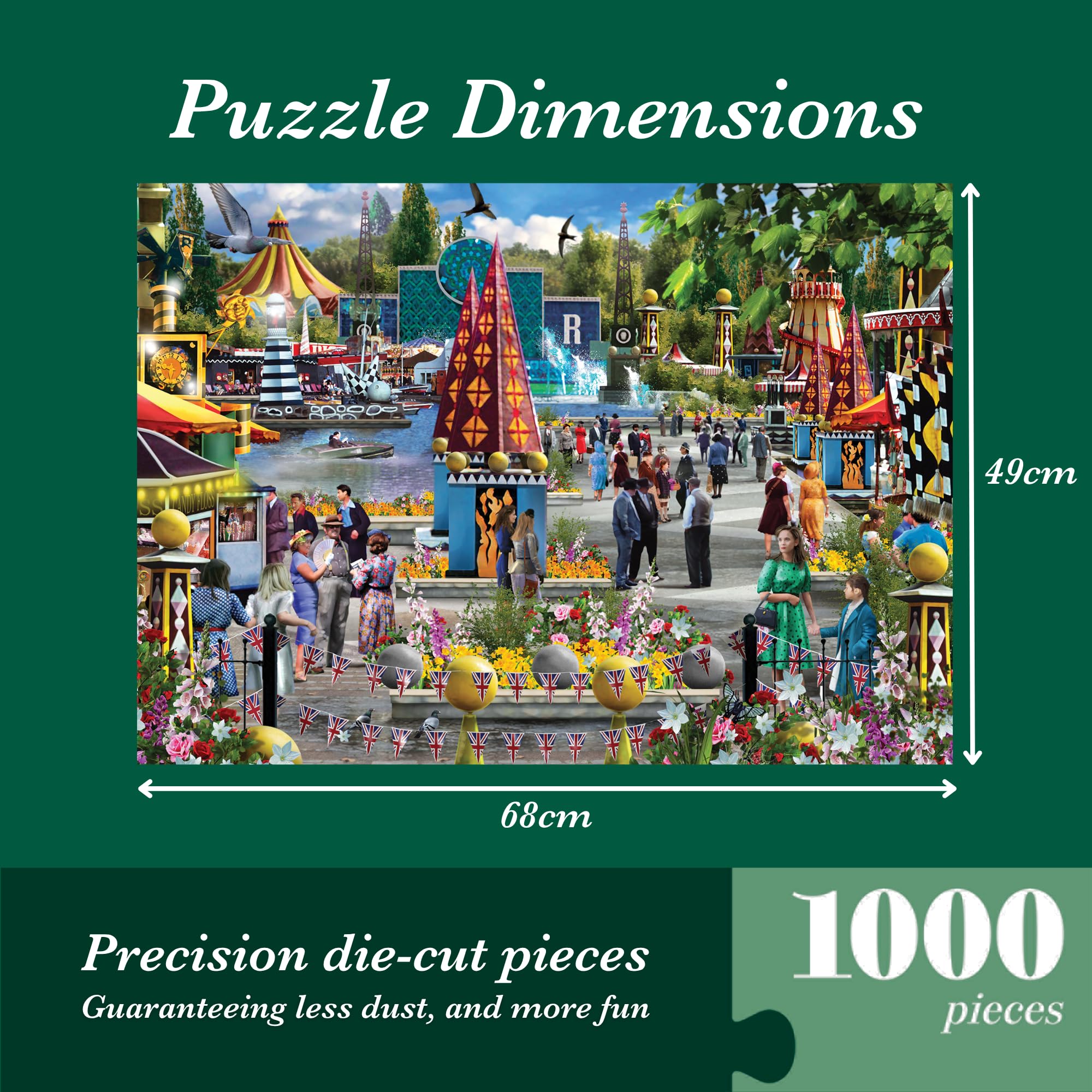 Falcon Festival of Britain Jigsaw Puzzle - 1000 Pieces | Recycled Cardboard | Adult Activity