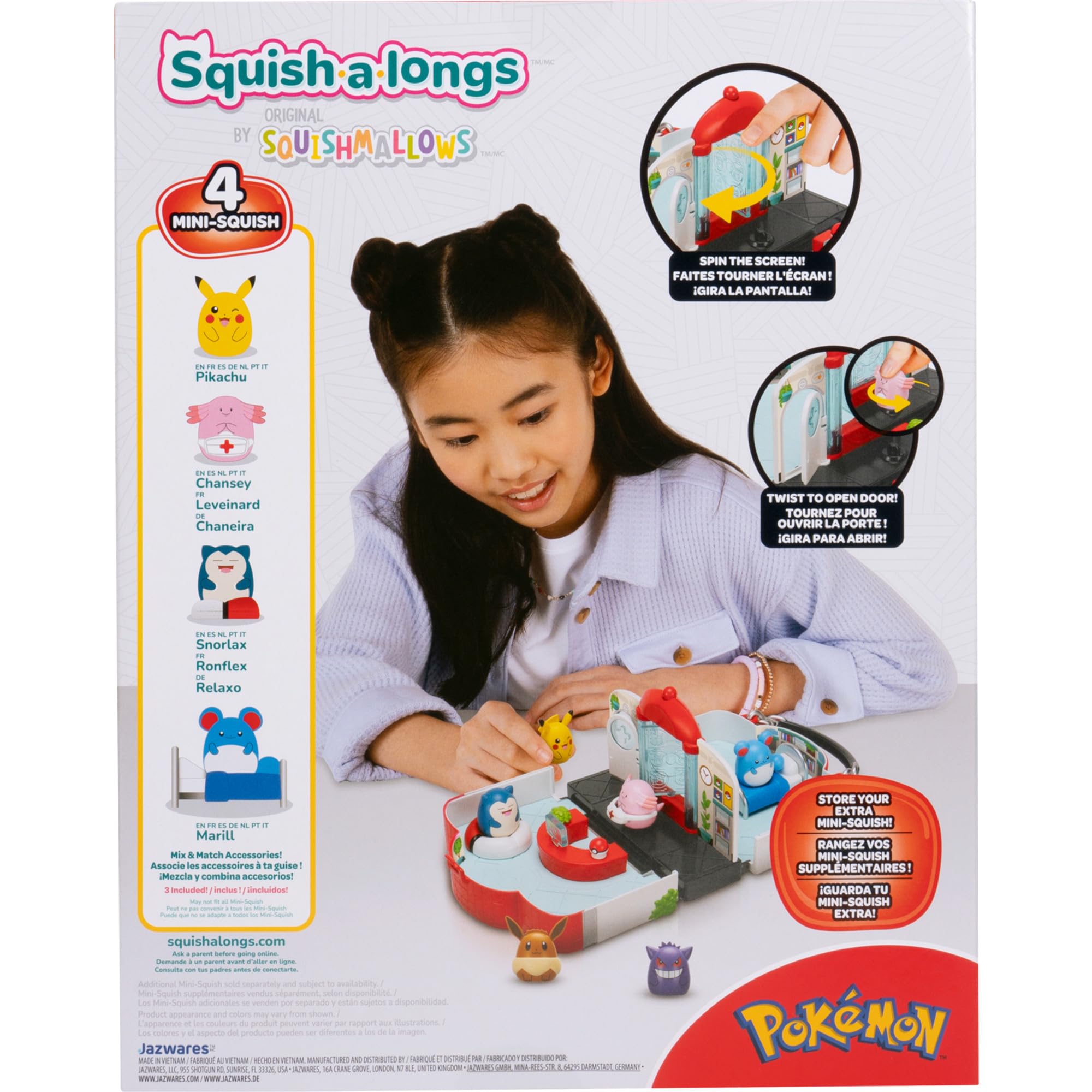 Squish-a-longs Pokémon Centre Playset by Jazwares | Includes 4 Mini-Squish | Portable Truck 7
