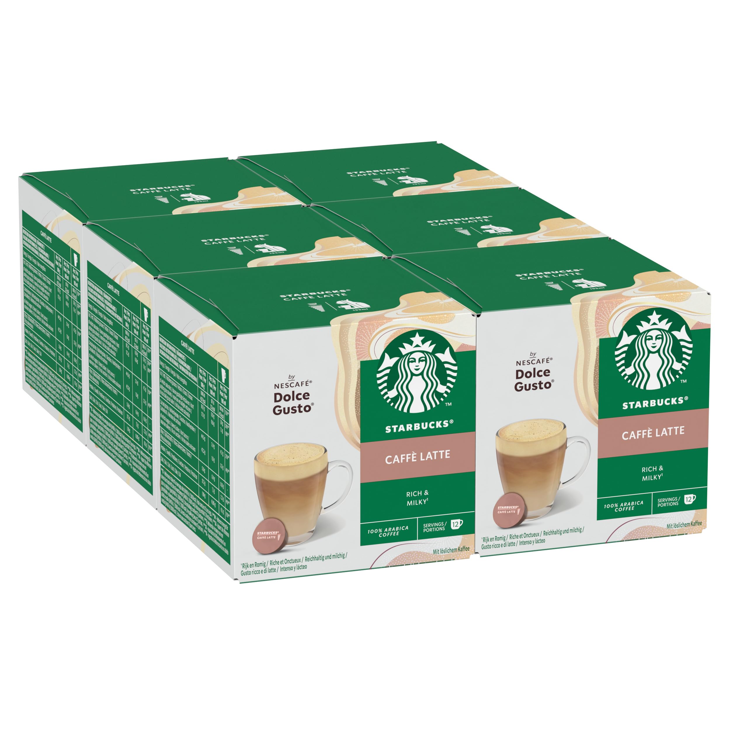 STARBUCKS Caffè Latte by Nescafé Dolce Gusto Coffee Pods - 72 Count | 100% Arabica Beans 1
