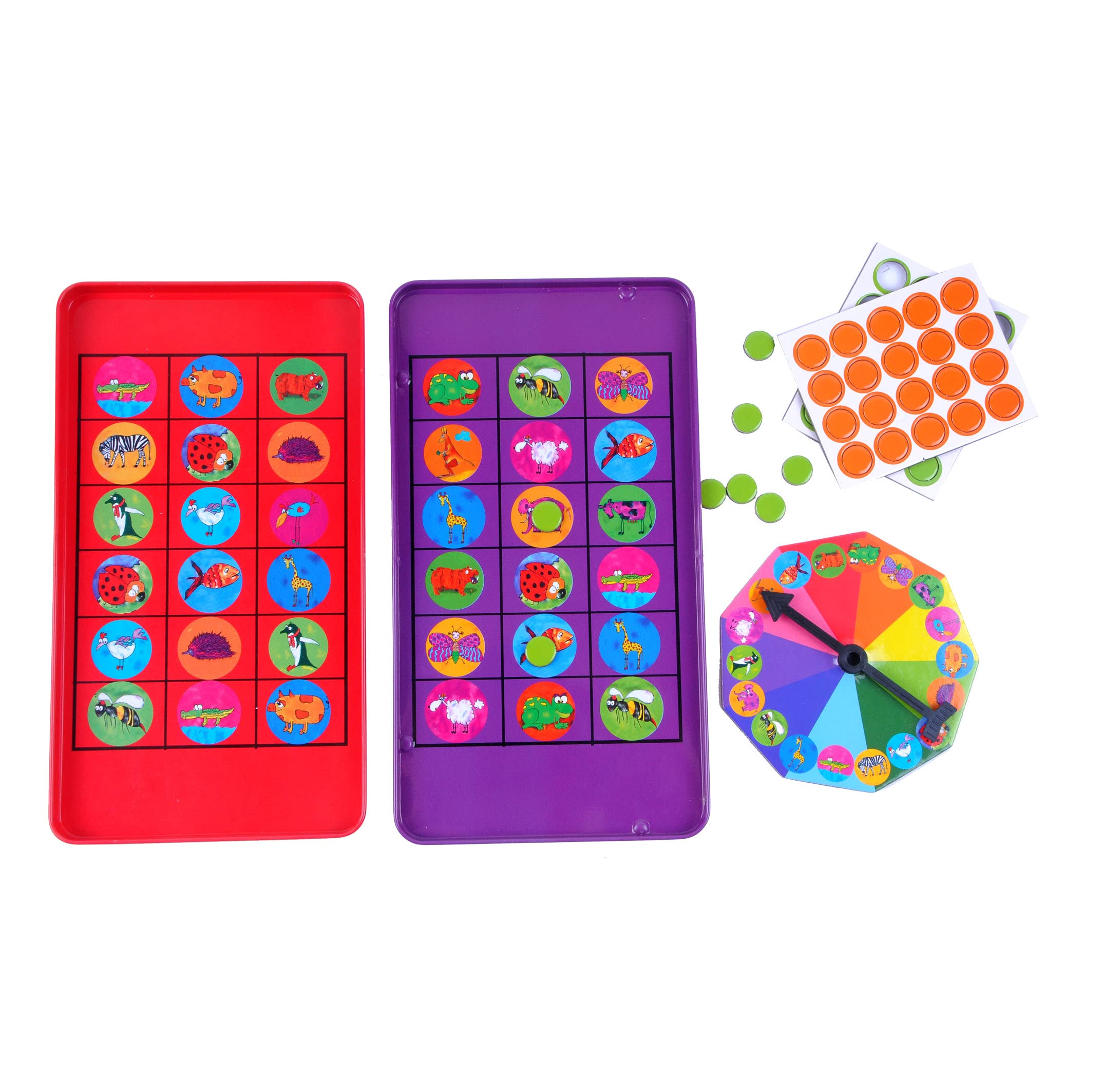 The Purple Cow Animal Bingo Magnetic Travel Game - Portable, Ages 5+, 2+ Players