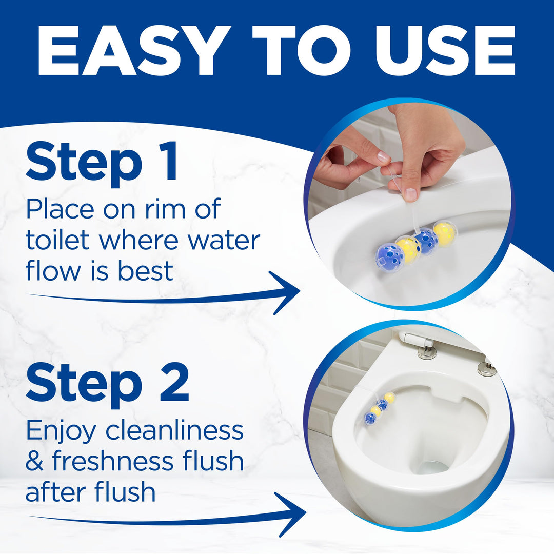 Bloo Power Active Toilet Rim Block - Lemon Scent with Anti-Limescale & Foaming Clean (240 Flushes)