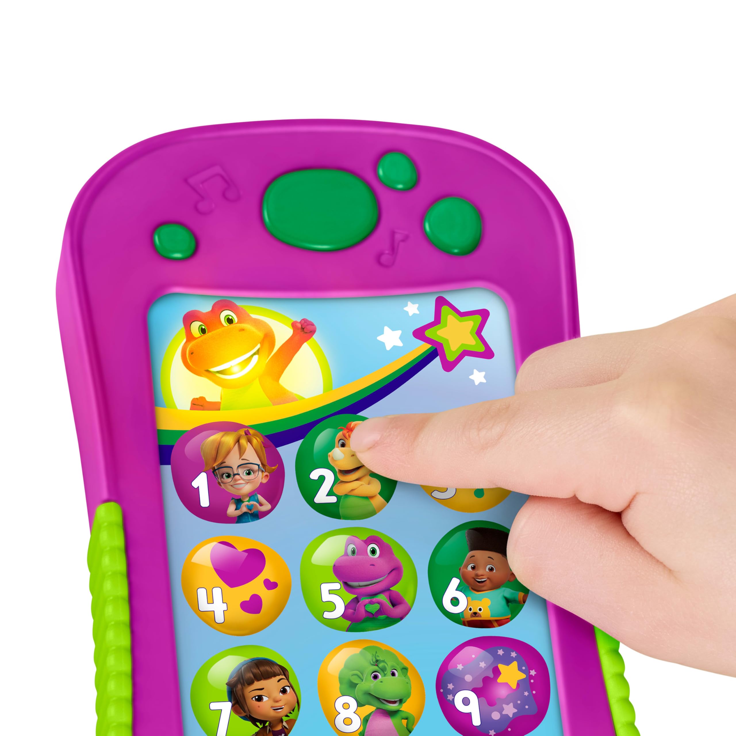 Barney World Hey Phone Toy – Musical Light-Up Phone with Songs & Phrases for Toddlers 2+ 4