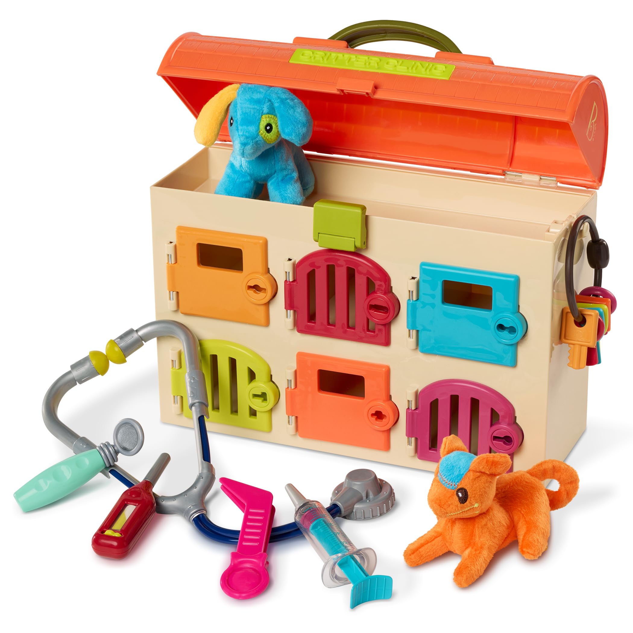 B. toys Critter Clinic Vet Set - 9 Pieces | Toy Veterinarian Playset | Ages 2+