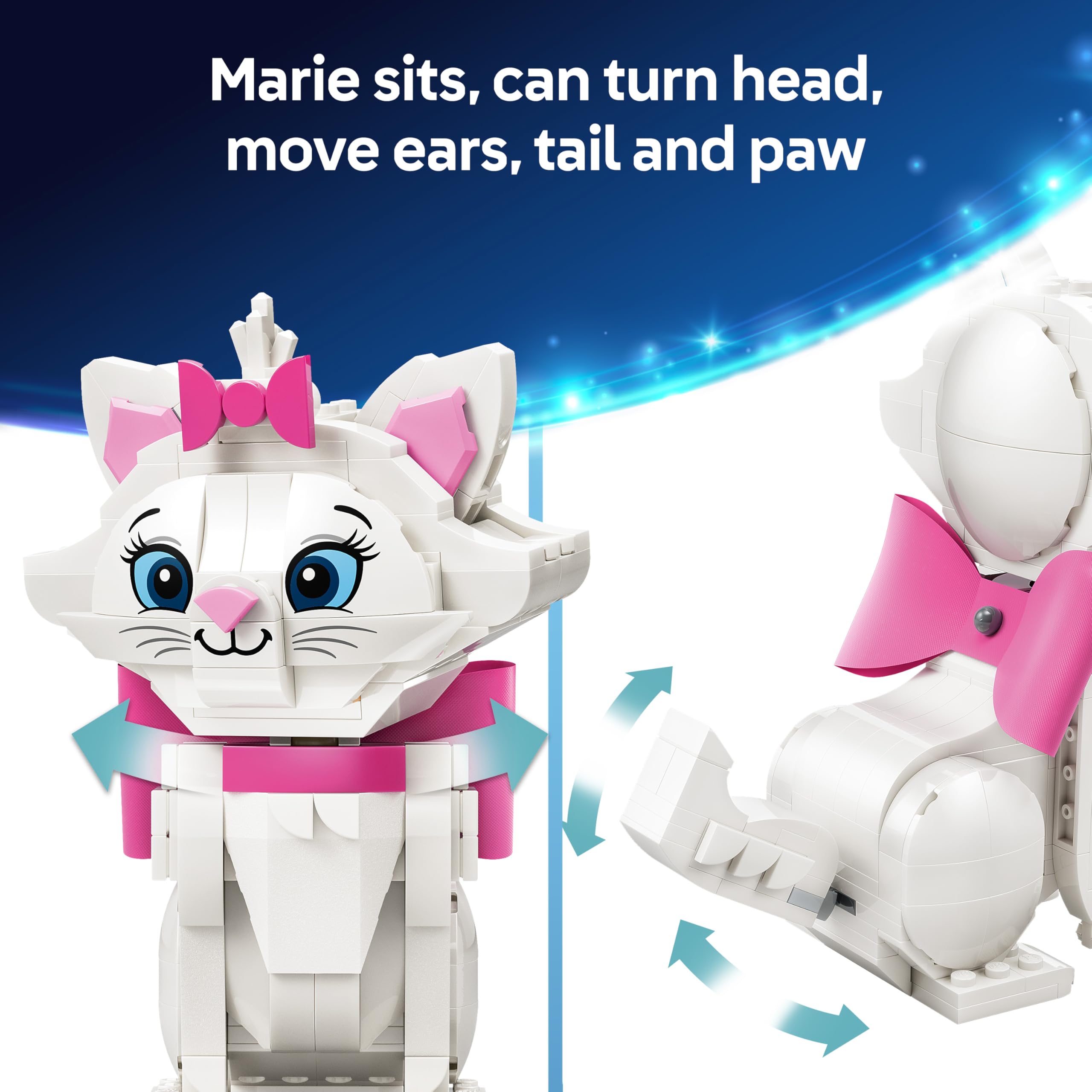 LEGO Disney The Aristocats Adorable Marie Building Set (Ages 7+) - Posable Cat Figure with Accessories 5